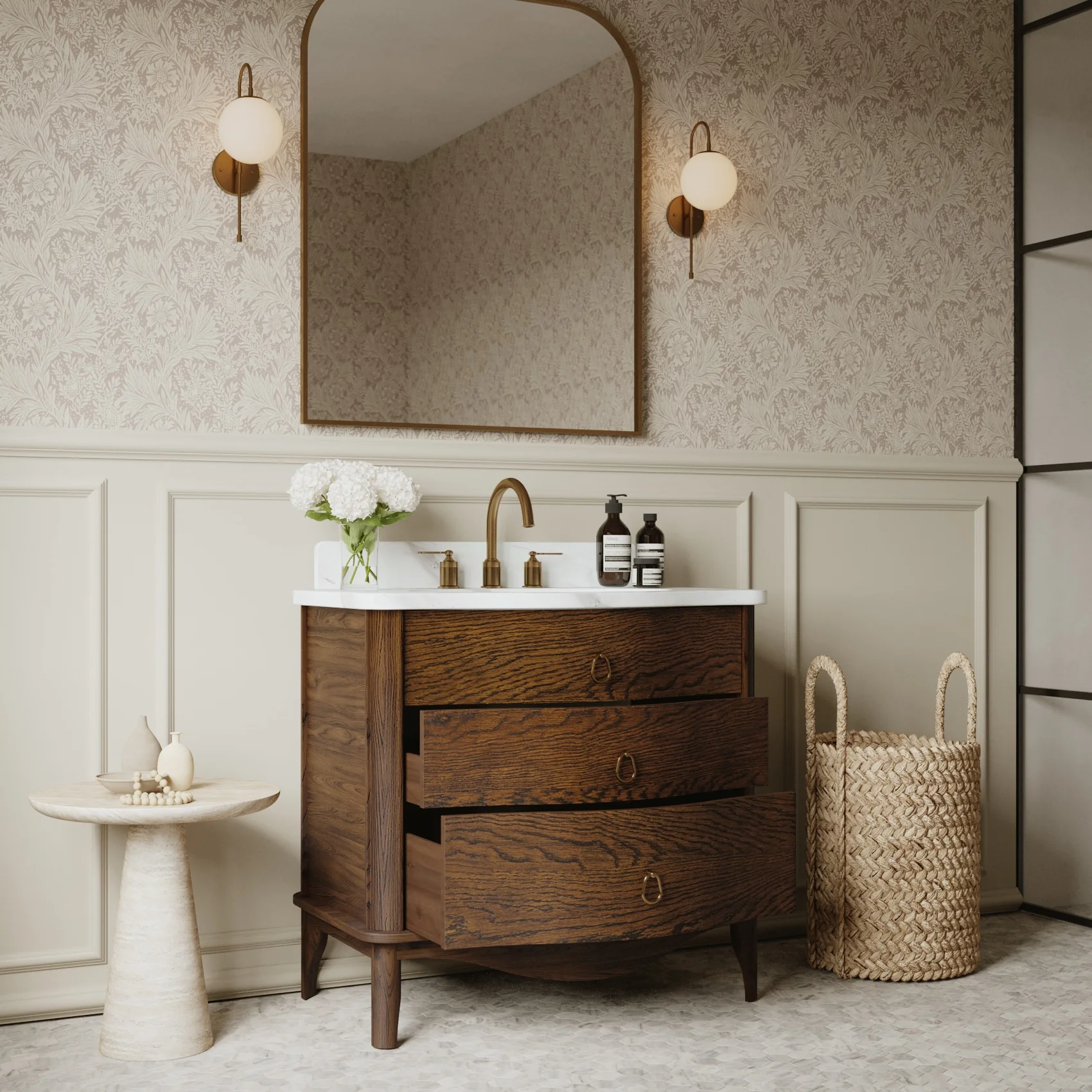 Grace 36" Single Bathroom Vanity | Statuario Quartz Countertop - Image 3
