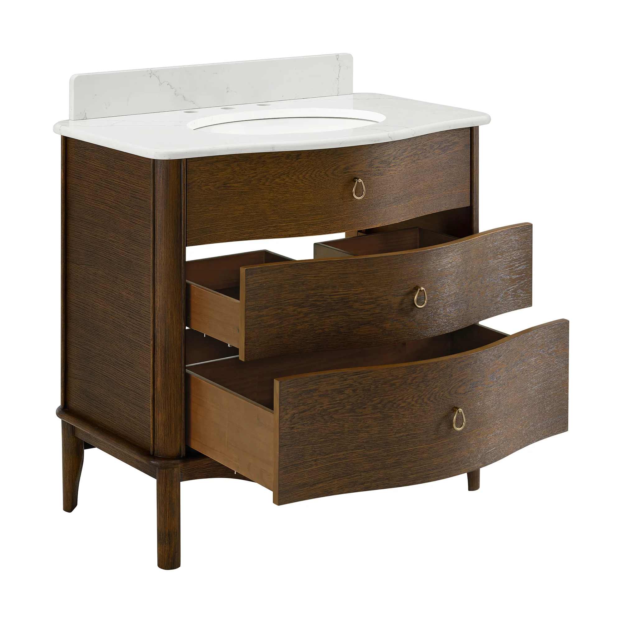 Grace 36" Single Bathroom Vanity | Statuario Quartz Countertop - Image 8