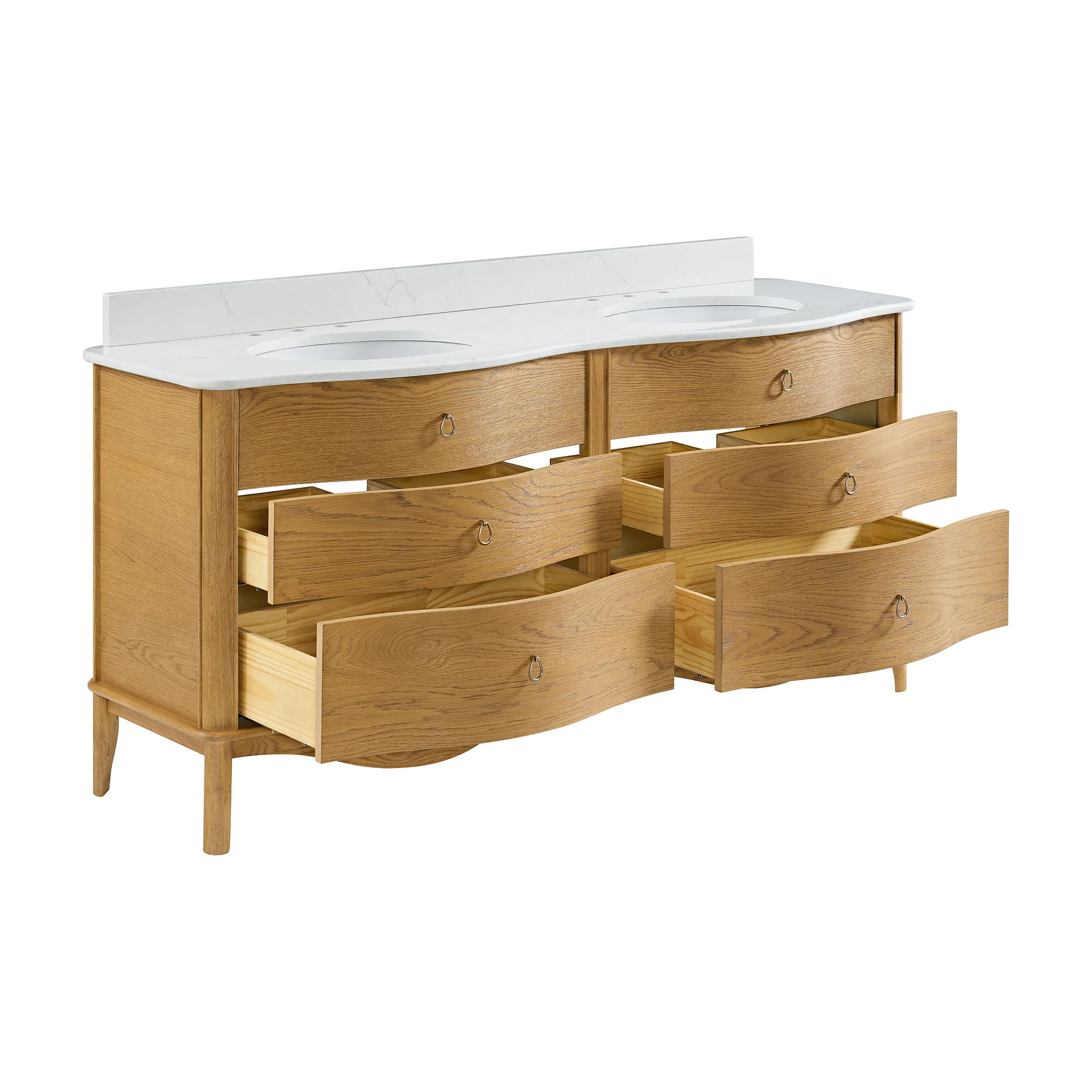 Grace 72" Double Bathroom Vanity | Statuario Quartz Countertop - Image 5