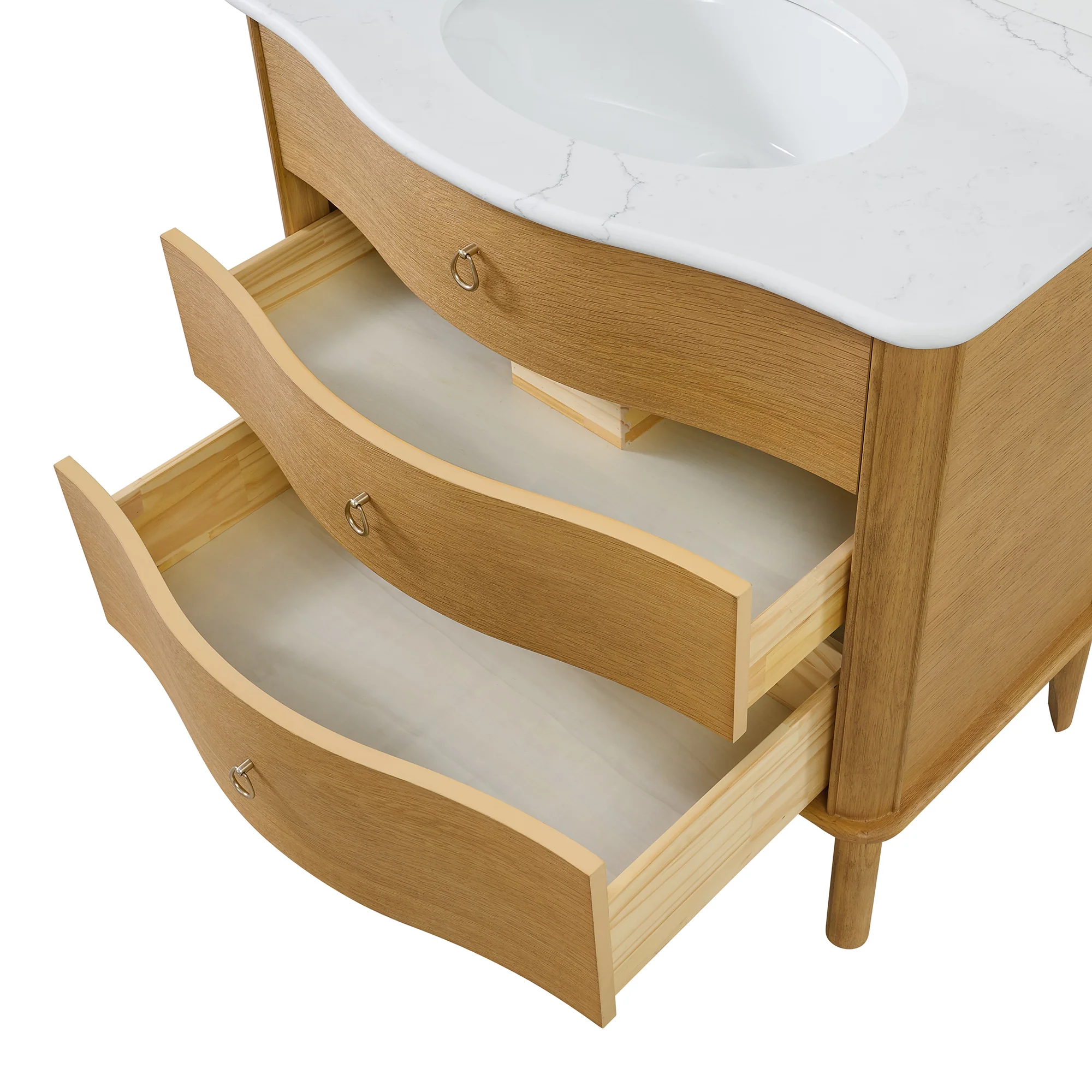 Grace 36" Single Bathroom Vanity | Statuario Quartz Countertop - Image 6