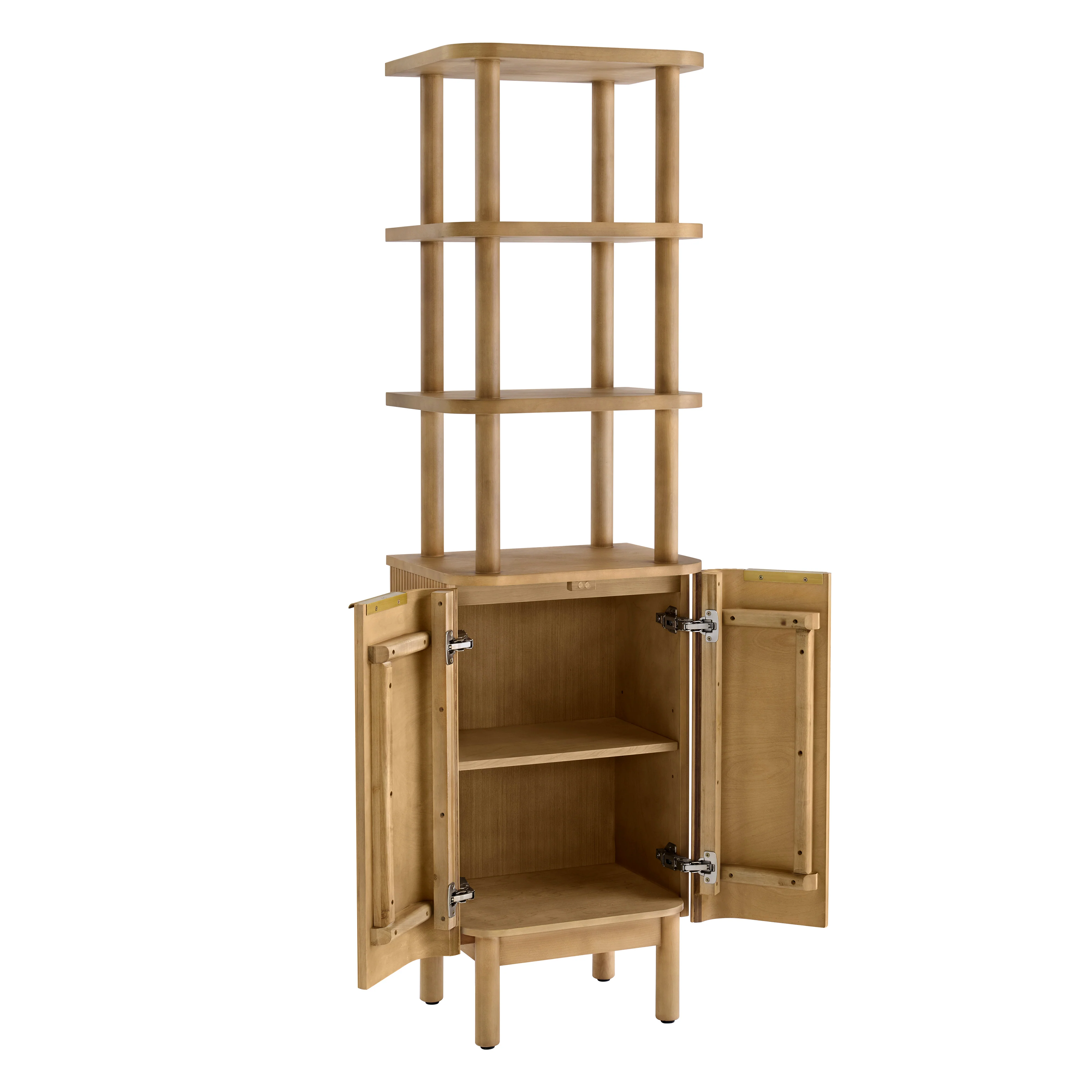 Havana 2-Door Reeded Freestanding Linen Cabinet - Image 3