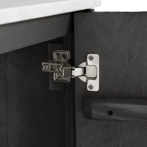 Havana 24"W x 18"D Single Bathroom Vanity in Black Reeded Birch | Carrara Marble Countertop - Image 6