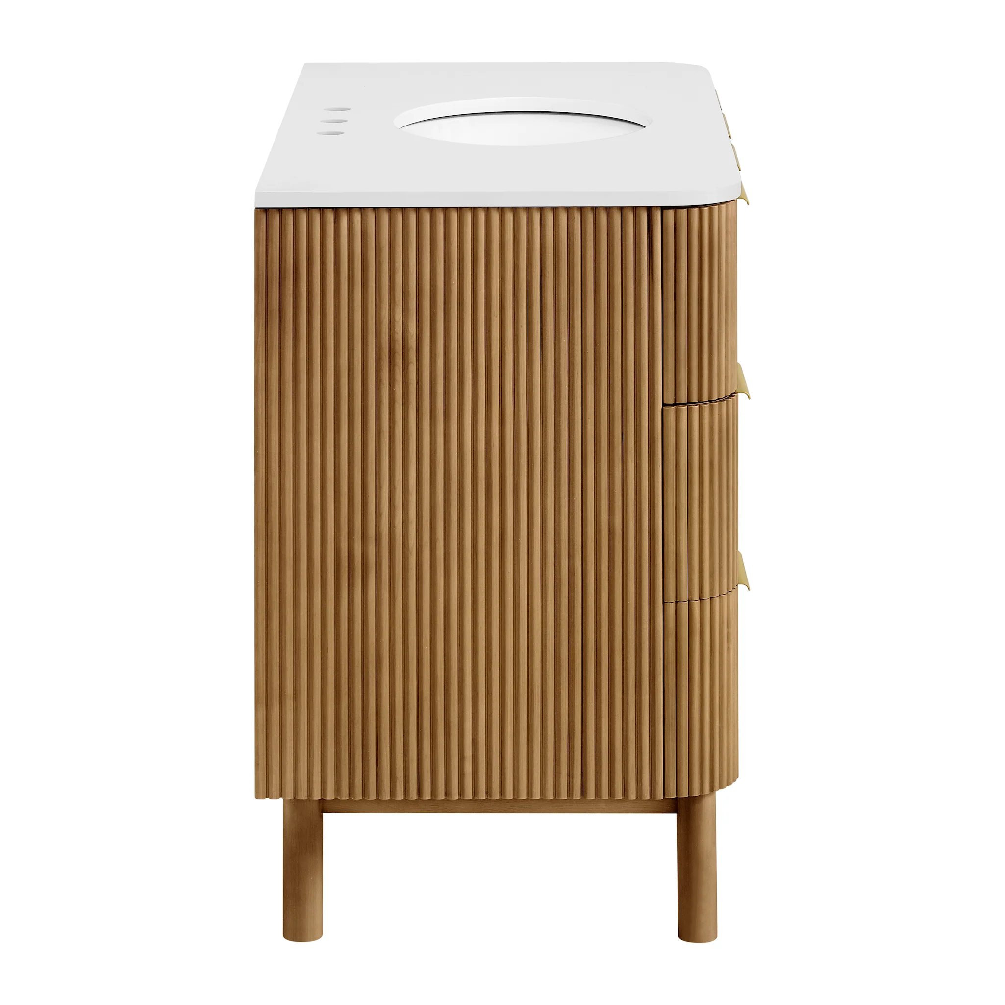 Havana 42" Single Bathroom Vanity in Reeded Birch | Quartz Countertop - Image 13