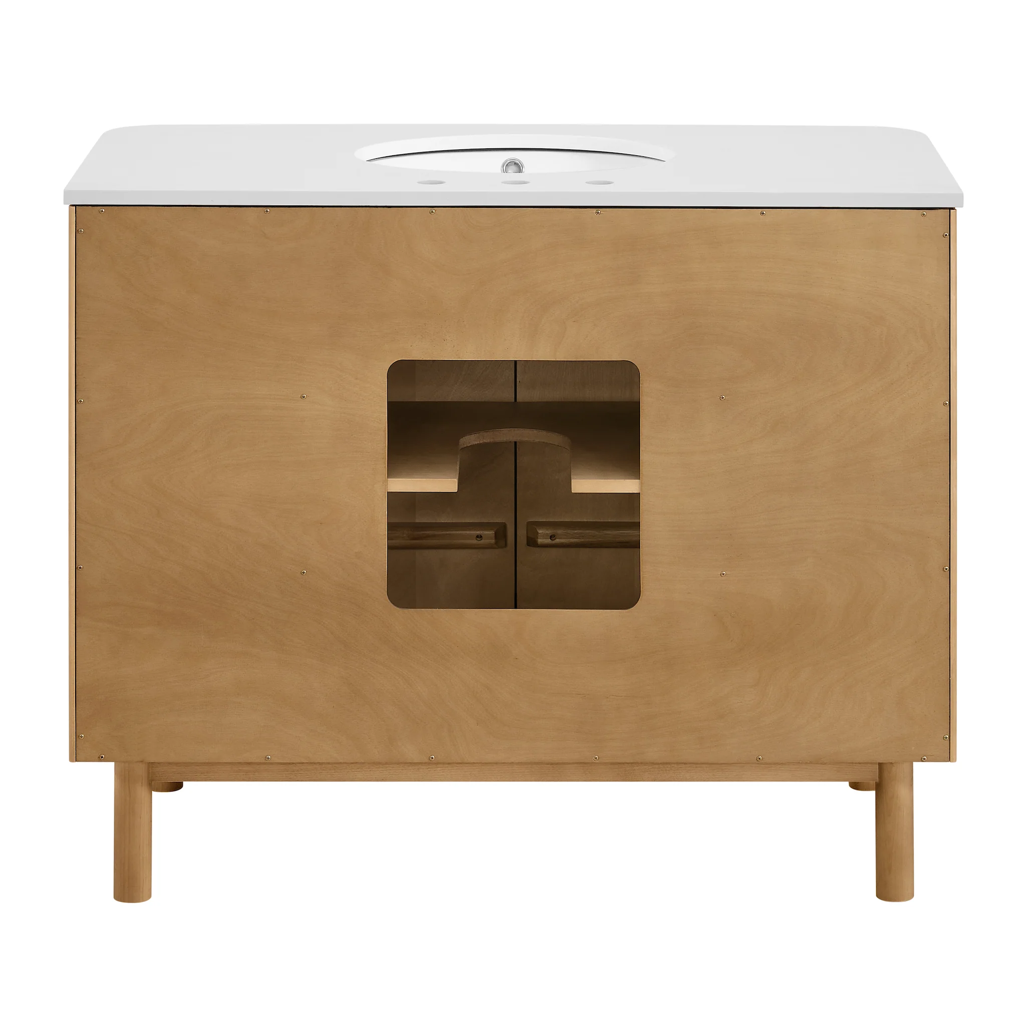 Havana 42" Single Bathroom Vanity in Reeded Birch | Quartz Countertop - Image 14