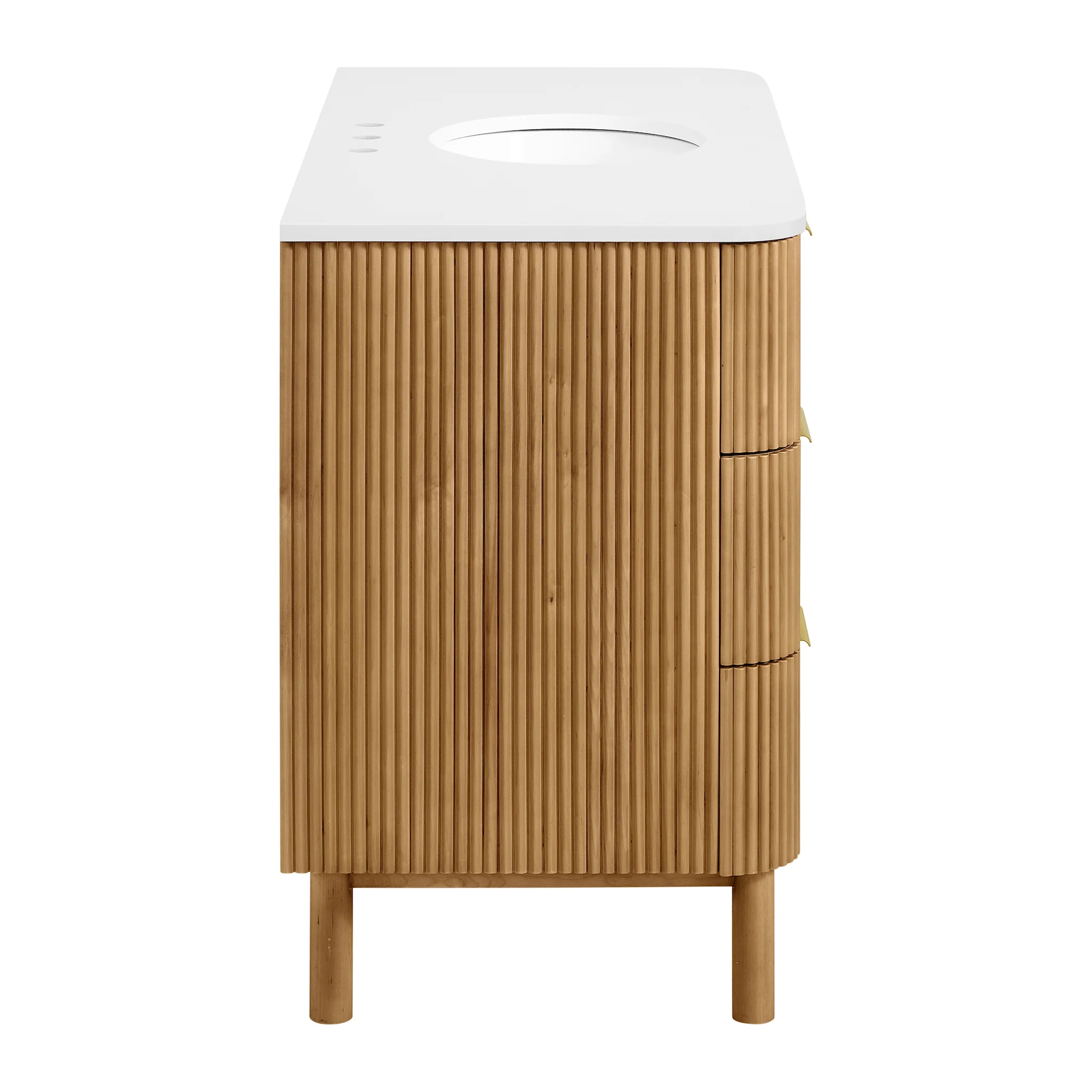 Havana 48" Single Bathroom Vanity in Reeded Birch | Quartz Countertop - Image 10