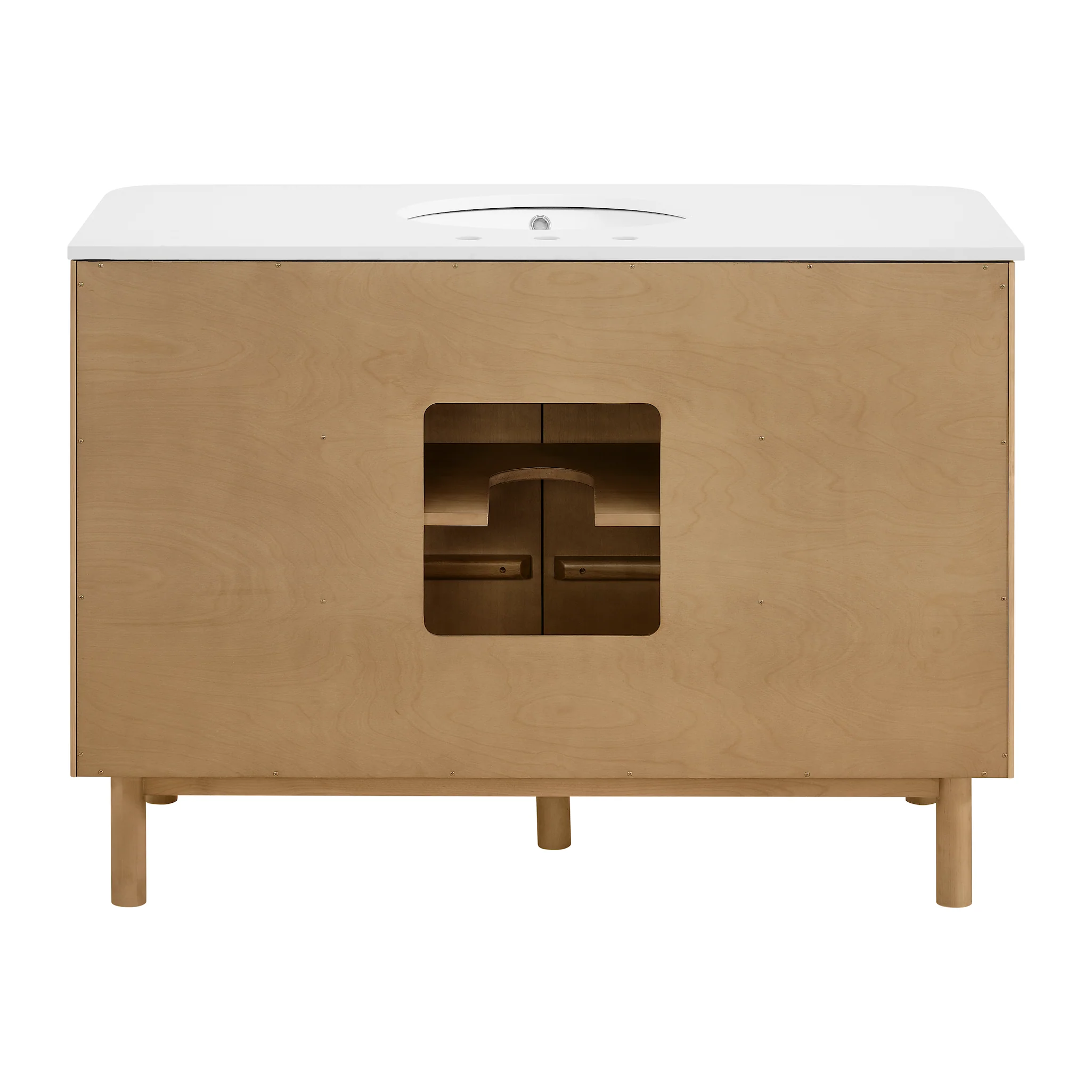 Havana 48" Single Bathroom Vanity in Reeded Birch | Quartz Countertop - Image 11