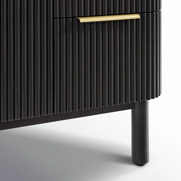Havana 48" Single Bathroom Vanity in Black Reeded Birch | Carrara Marble Countertop - Image 15