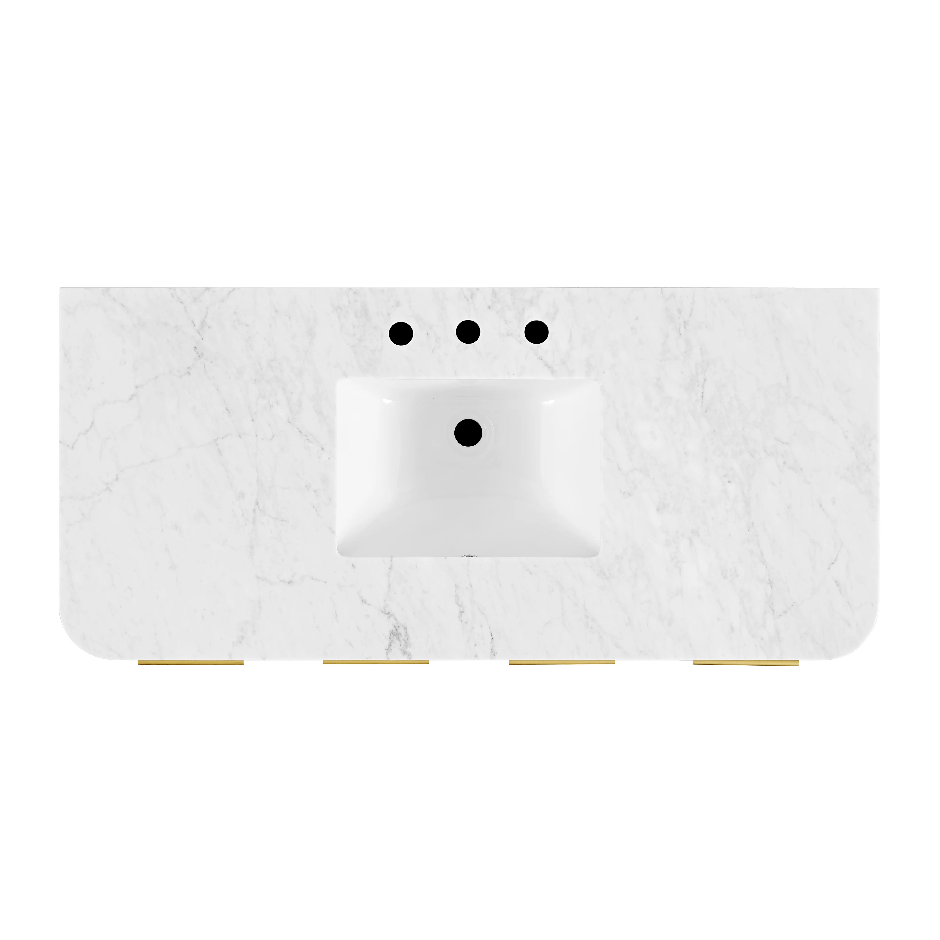 Havana 48" Single Bathroom Vanity in Black Reeded Birch | Carrara Marble Countertop - Image 16