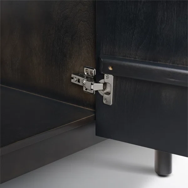 Havana 48" Single Bathroom Vanity in Black Reeded Birch | Carrara Marble Countertop - Image 7
