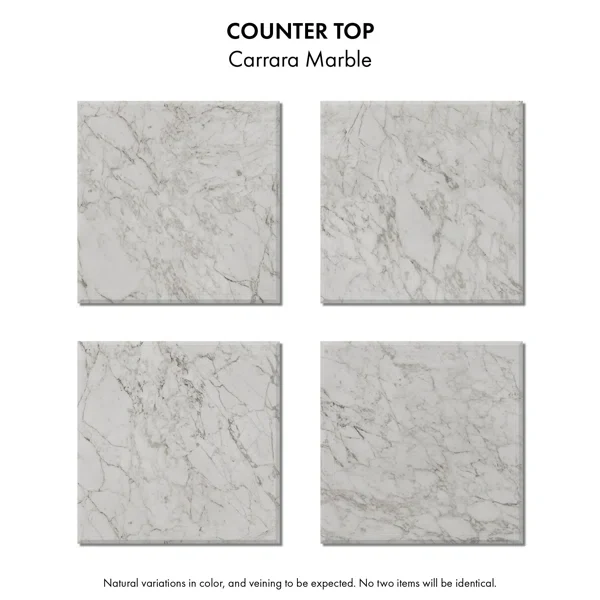 Havana 48" Single Bathroom Vanity in Brown Reeded Birch | Carrara Marble Countertop - Image 16