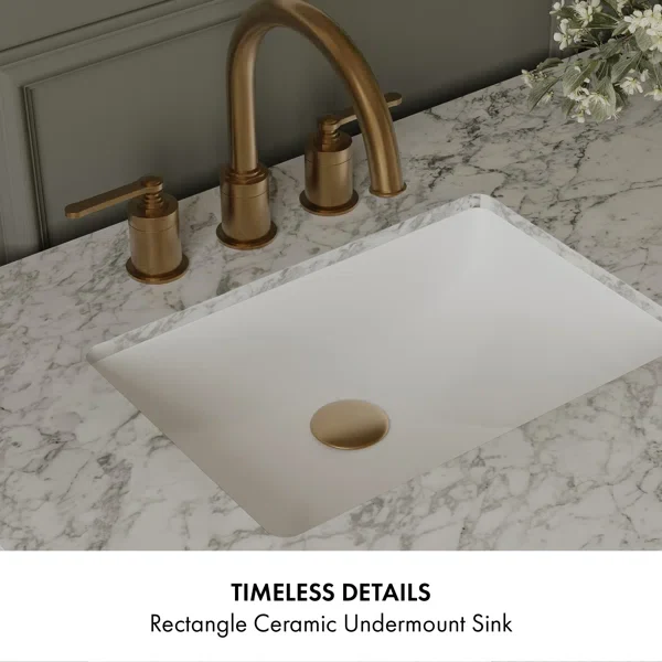 Havana 54" Single Bathroom Vanity in Brown Reeded Birch | Carrara Marble Countertop - Image 11