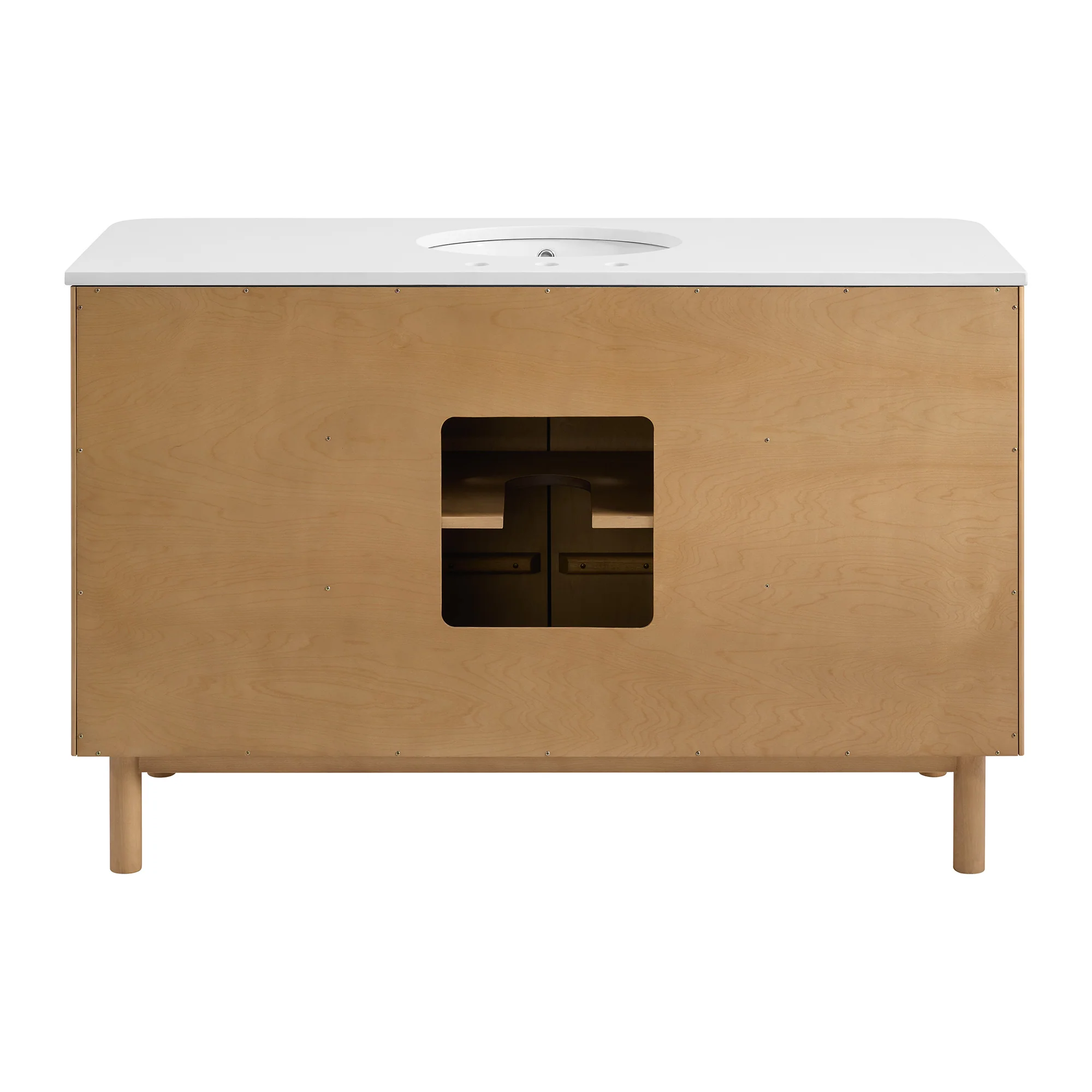 Havana 54" Single Bathroom Vanity in Reeded Birch | White Quartz Countertop - Image 12