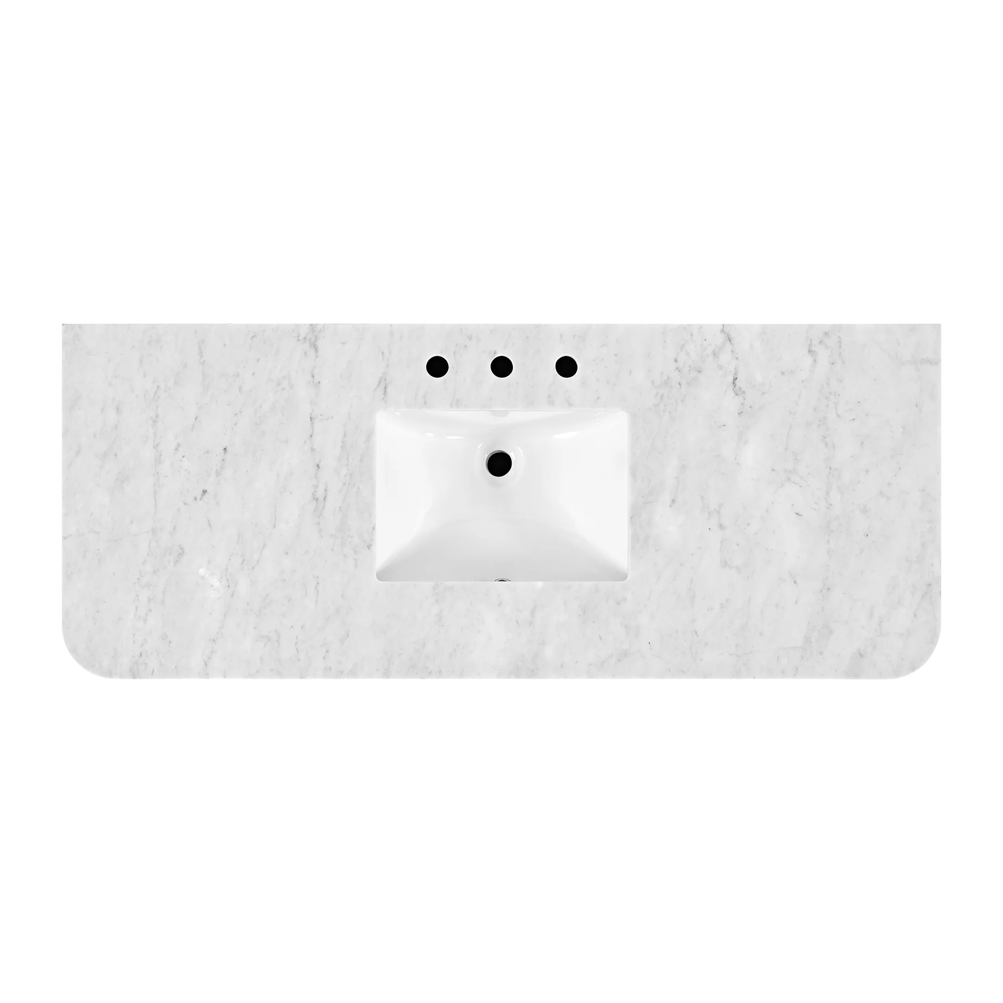 Havana 54" Single Bathroom Vanity in Reeded Birch | Carrara Marble Countertop - Image 6