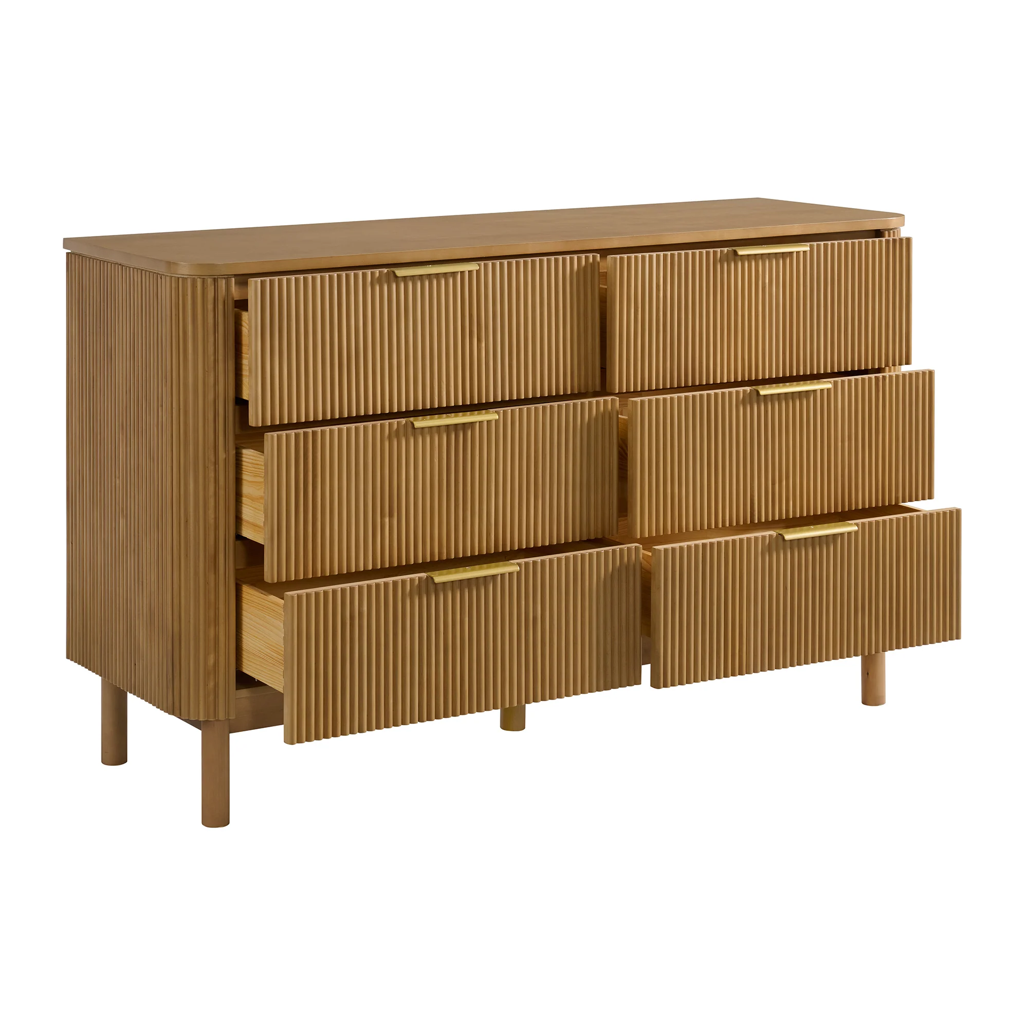 Havana 60" 6-Drawer Dresser in Reeded Birch - Image 7