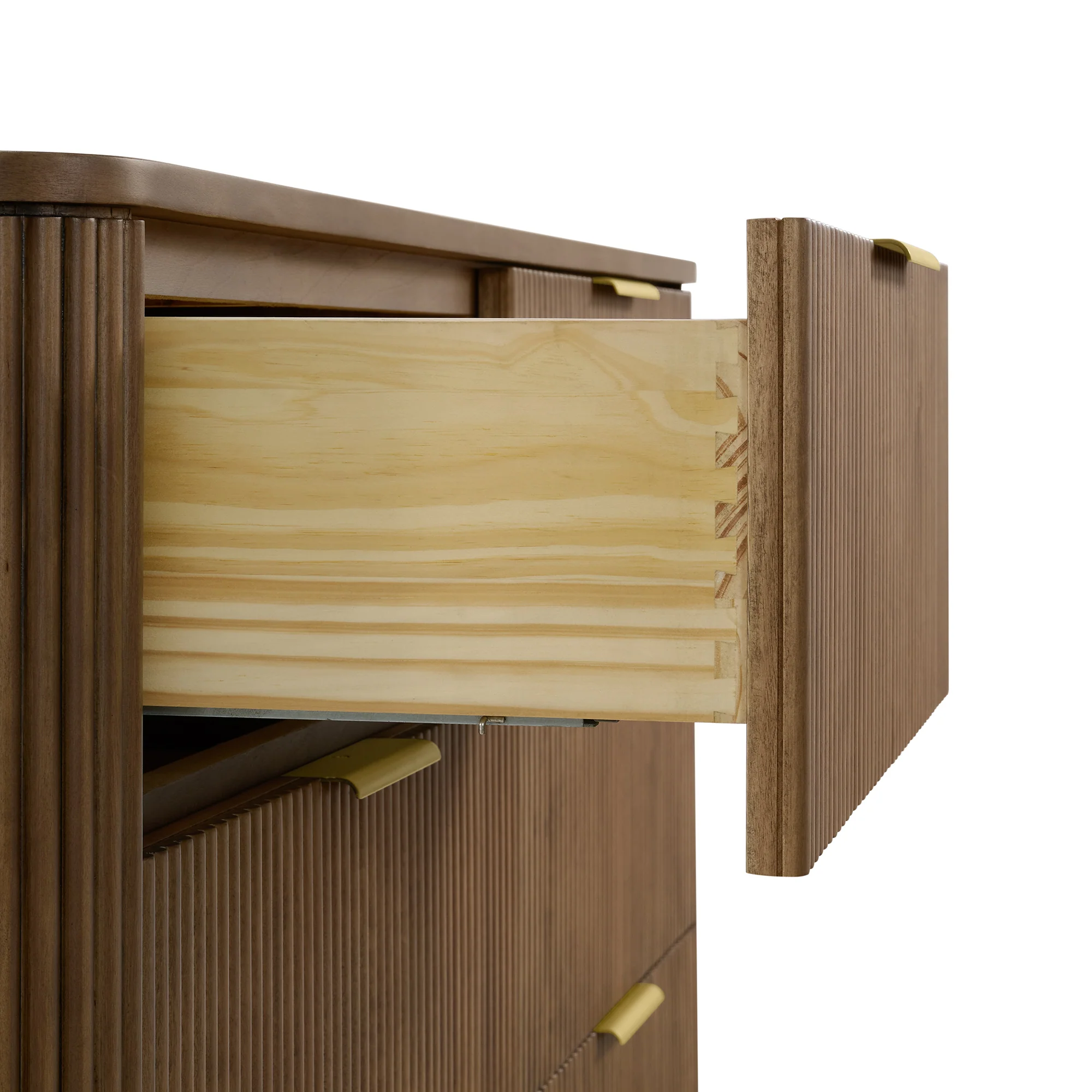 Havana 60" 6 Drawer Dresser |  Brown Reeded Birch - Image 8