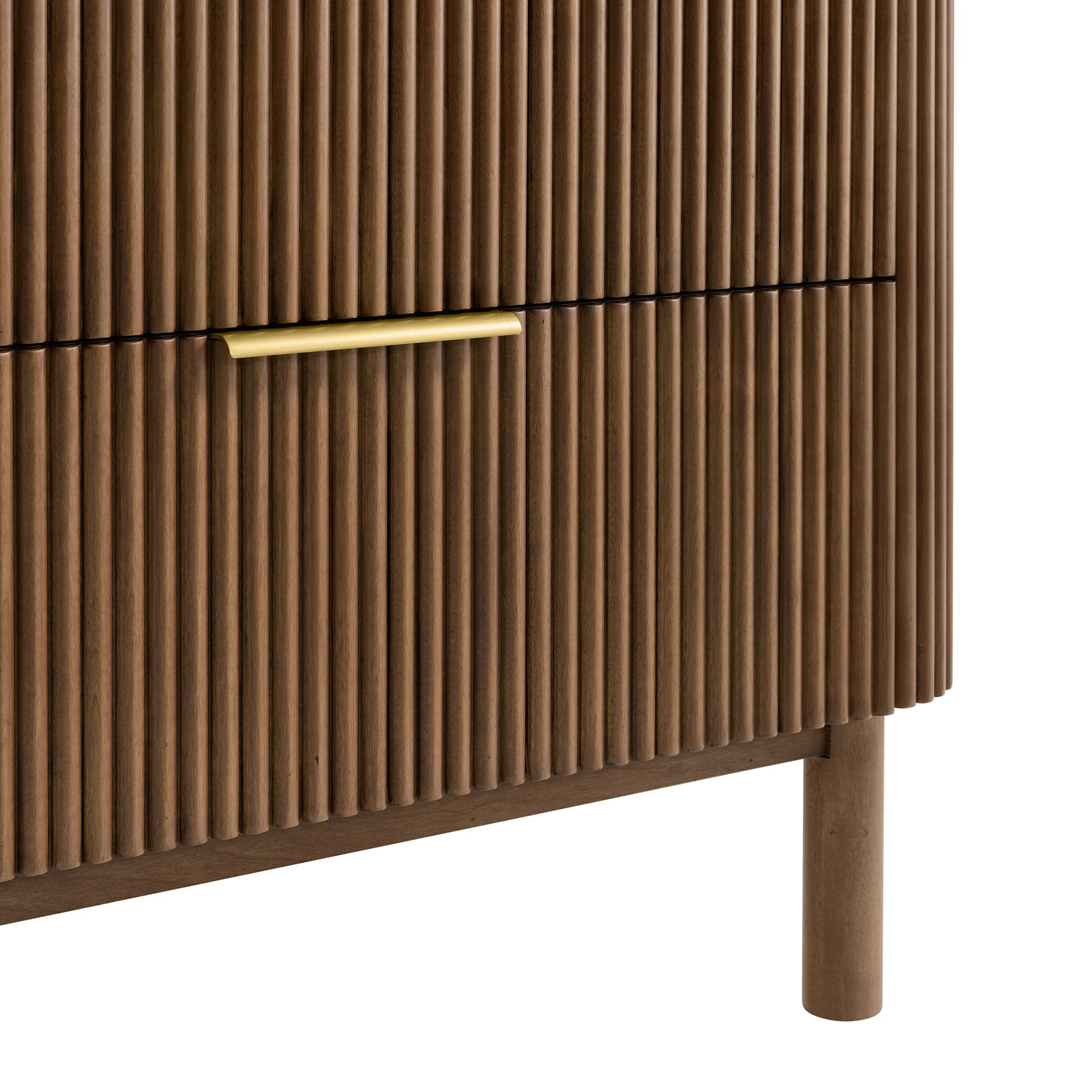 Havana 60" 6 Drawer Dresser |  Brown Reeded Birch - Image 9