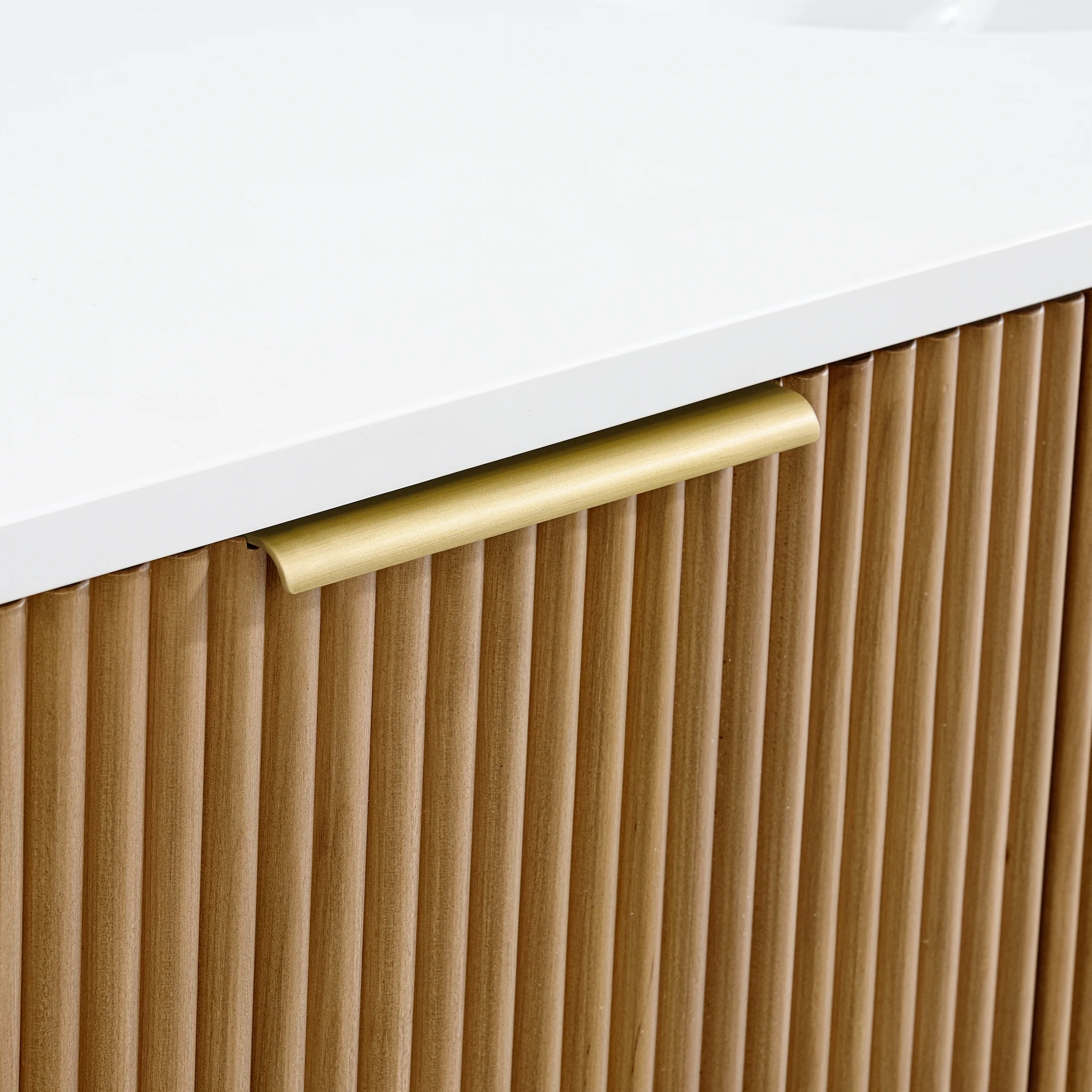 Havana 60" Double Bathroom Vanity in Reeded Birch | Quartz Countertop - Image 11