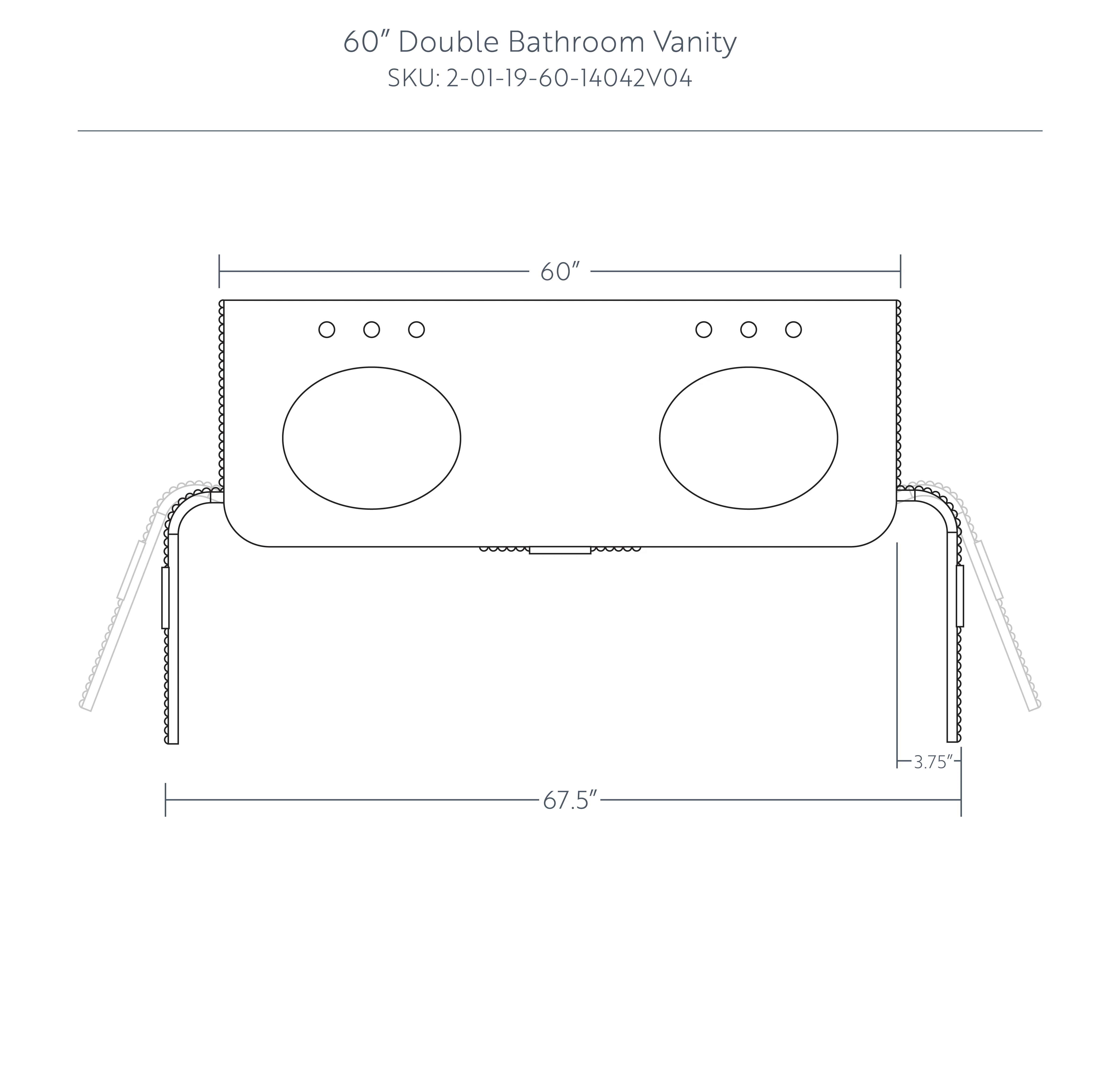 Havana 60" Double Bathroom Vanity in Reeded Birch | Quartz Countertop - Image 18