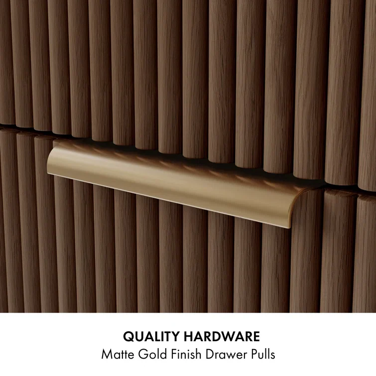 Havana 60" Double Bathroom Vanity in Brown Reeded Birch | Carrara Marble Countertop - Image 6