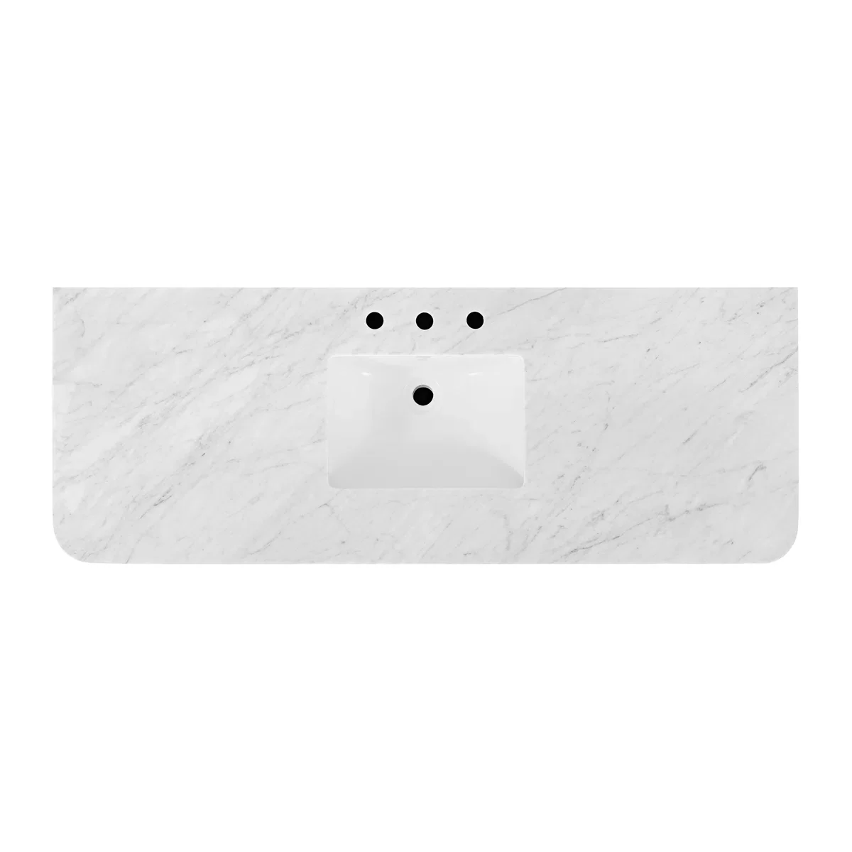 Havana 60" Single Bathroom Vanity in Reeded Birch | Carrara Marble Countertop - Image 12