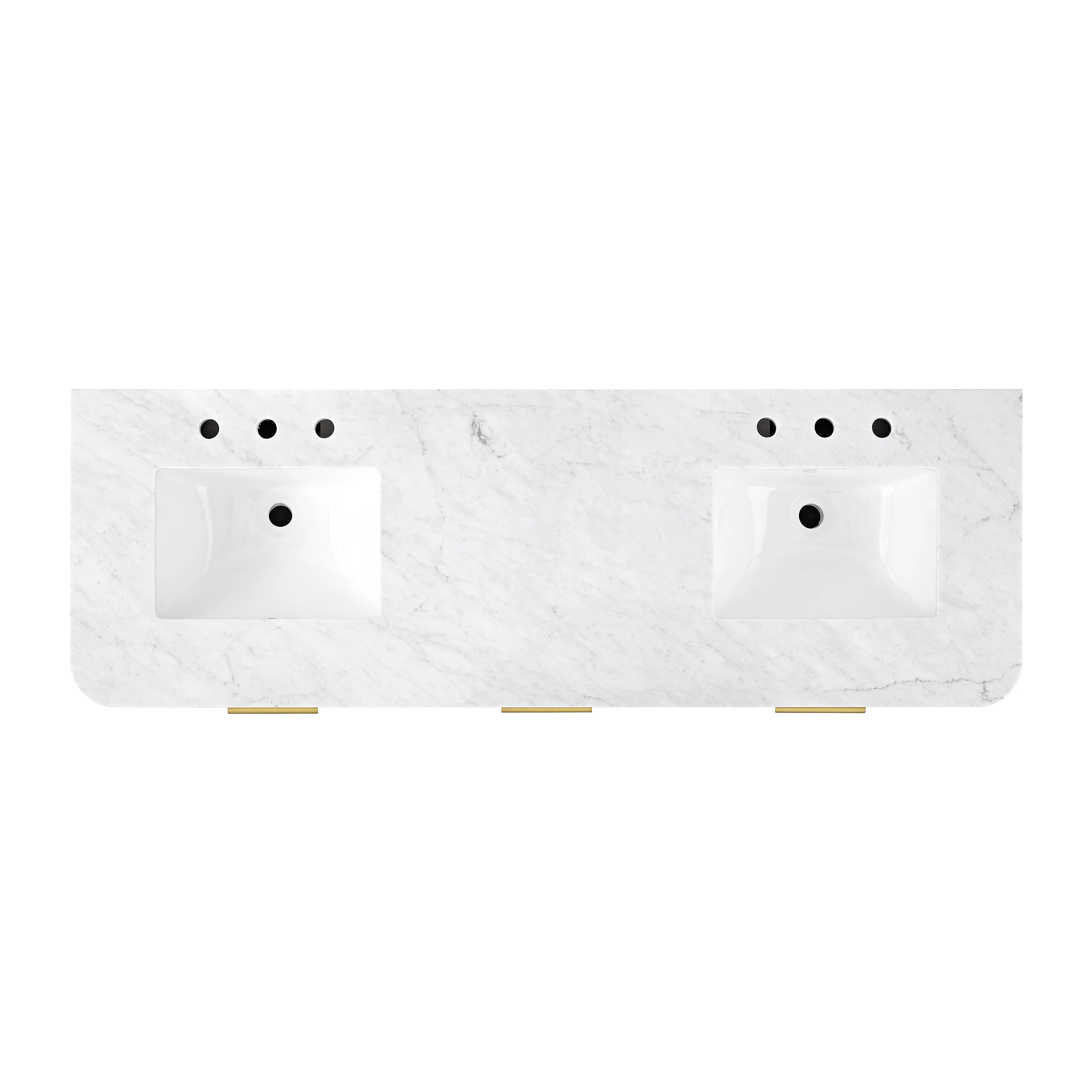 Havana 66" Double Bathroom Vanity in Reeded Birch | Carrara Marble Countertop - Image 11