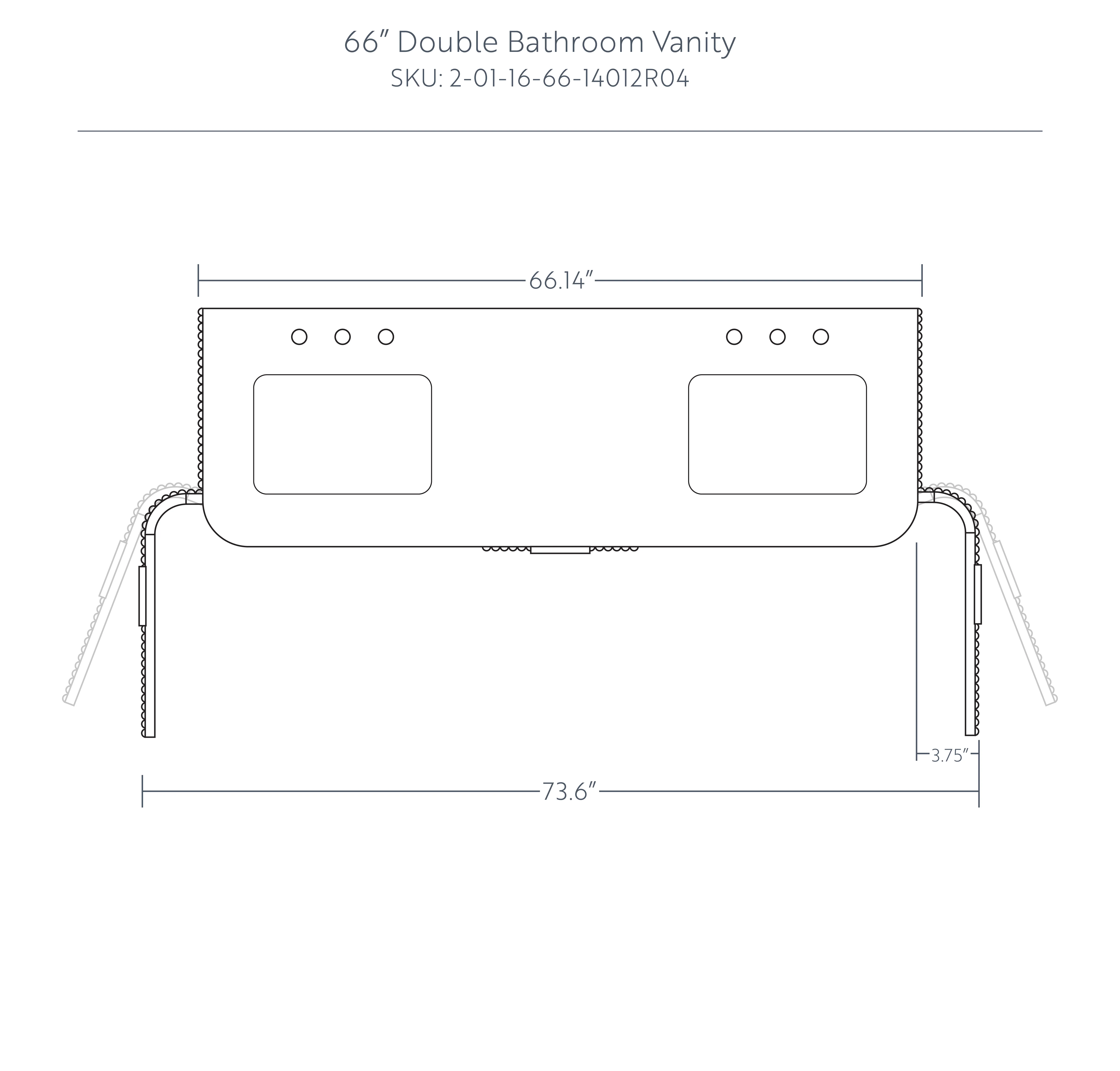 Havana 66" Double Bathroom Vanity in Reeded Birch | Carrara Marble Countertop - Image 15