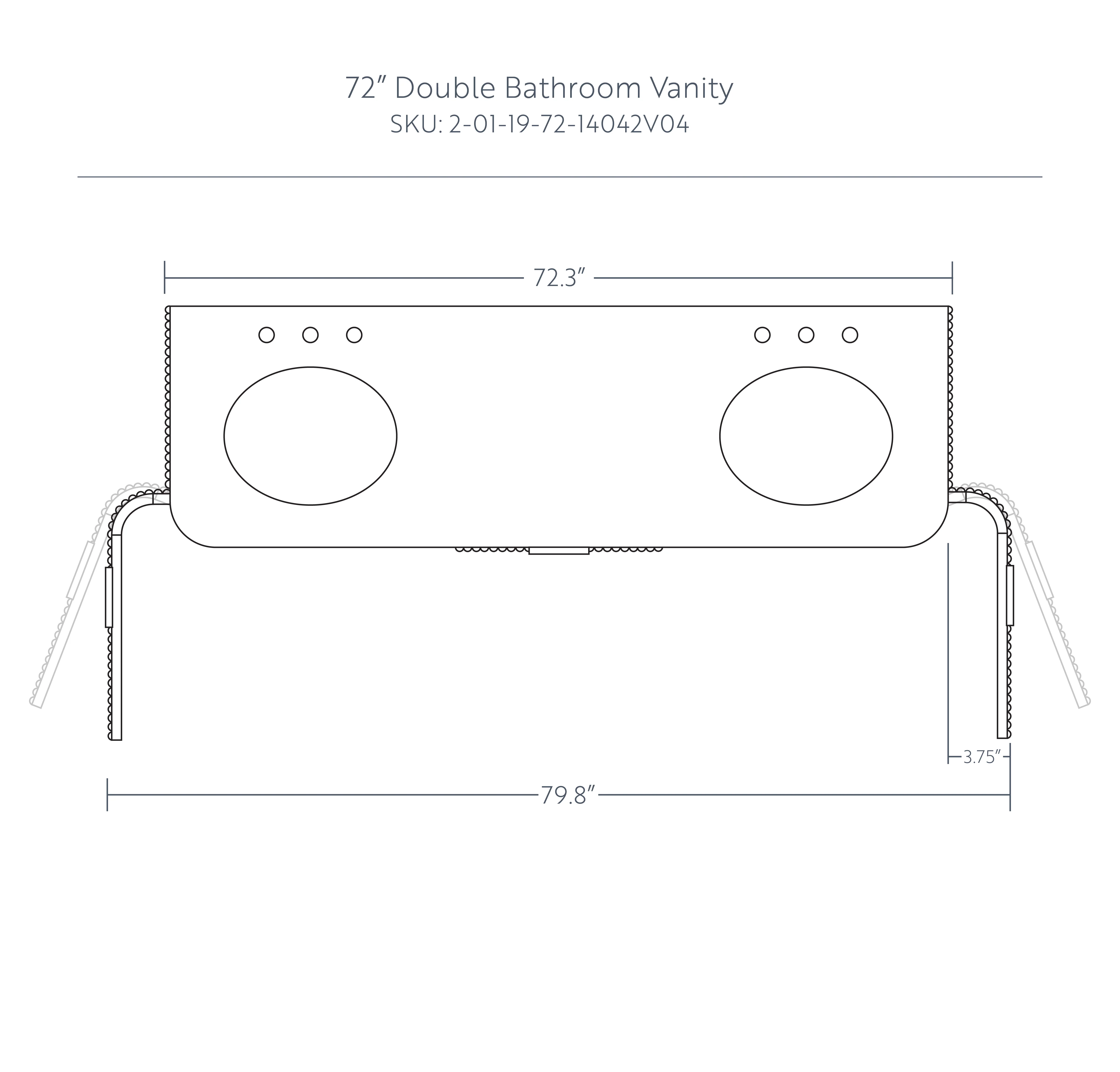 Havana 72" Double Bathroom Vanity in Reeded Birch | White Quartz Countertop - Image 15