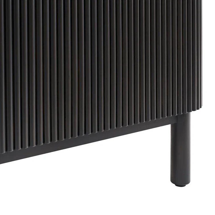 Havana 72" Double Bathroom Vanity in Black Reeded Birch | Carrara Marble Countertop - Image 11