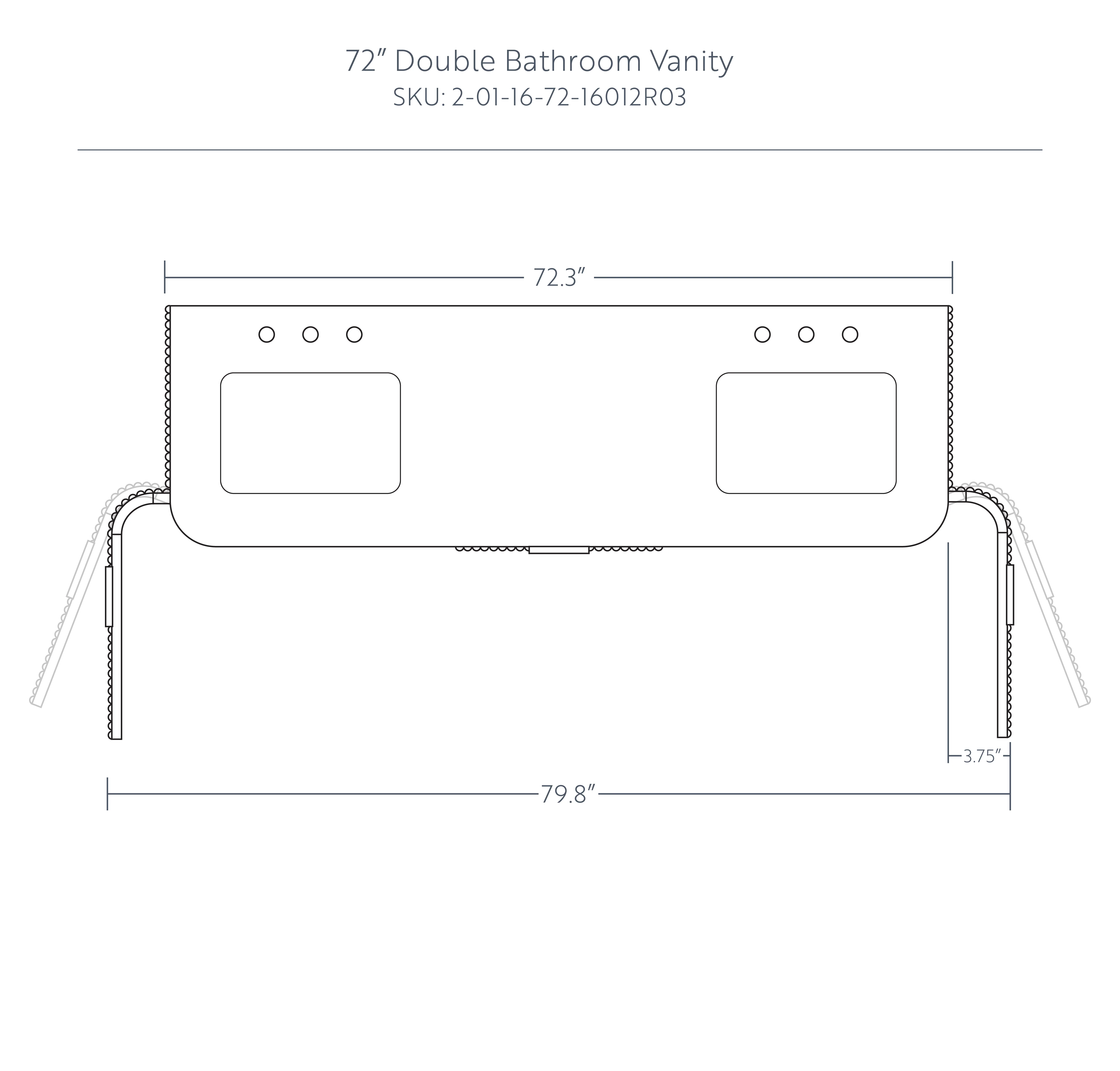 Havana 72" Double Bathroom Vanity in Brown Reeded Birch | Carrara Marble Countertop - Image 18