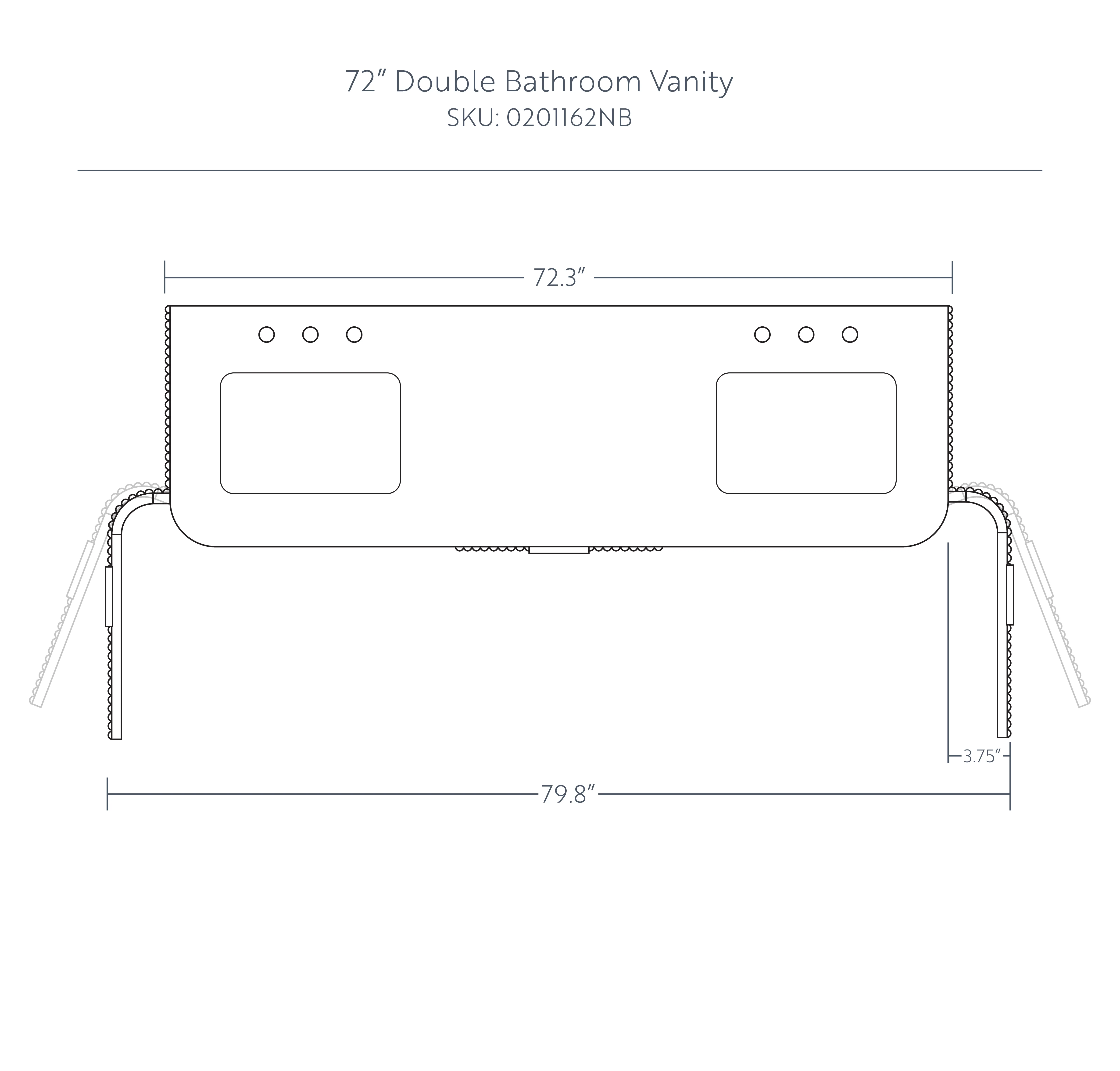 Havana 72" Double Bathroom Vanity in Reeded Birch | Carrara Marble Countertop - Image 15