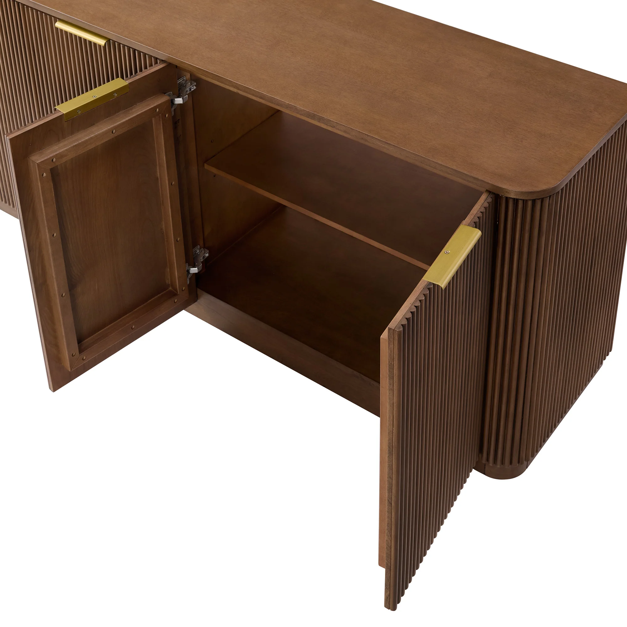 Havana 73.5" Sideboard in Brown Reeded Birch Finish - Image 6