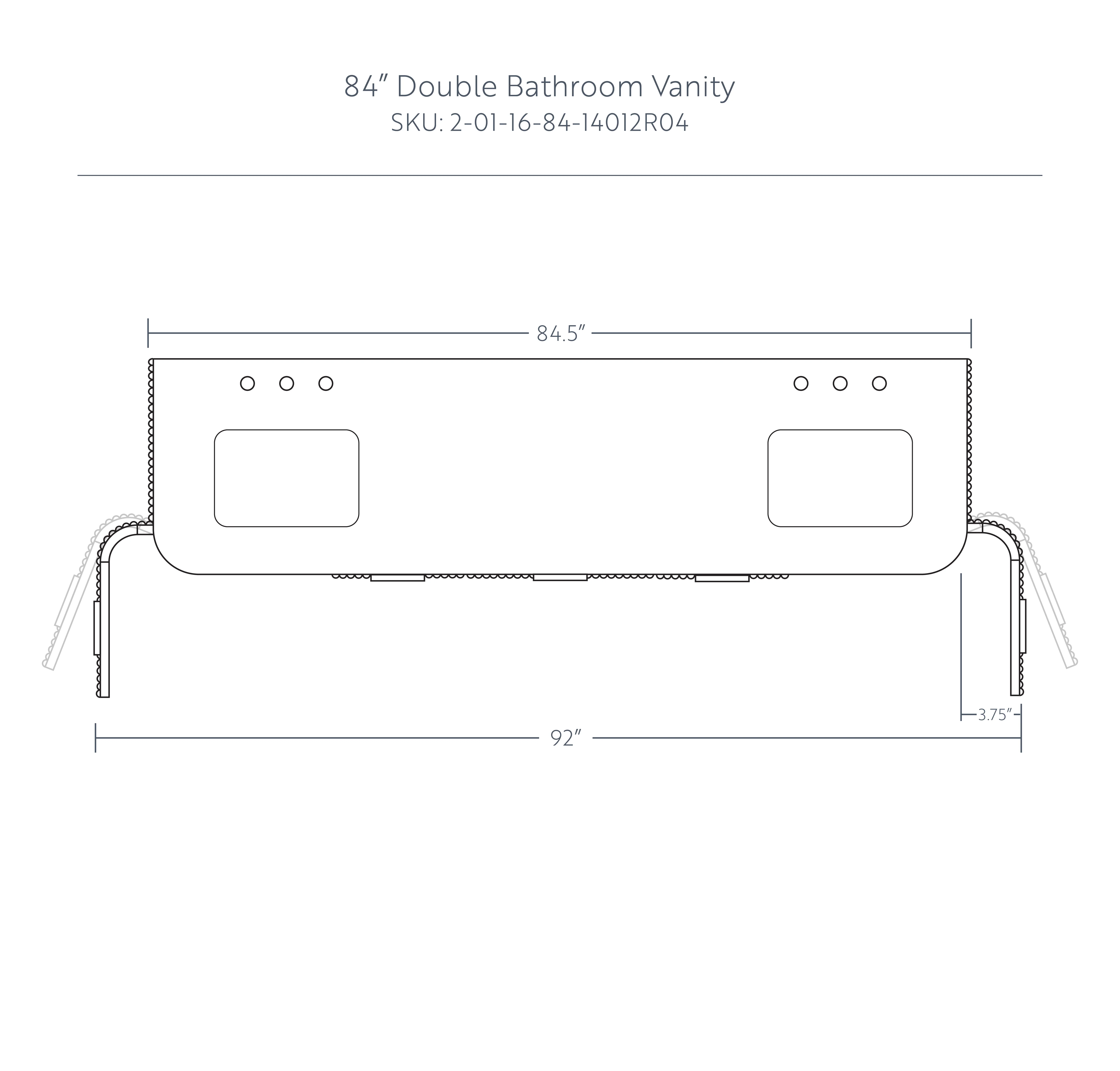 Havana 84" Double Bathroom Vanity in Reeded Birch | Carrara Marble Countertop - Image 7