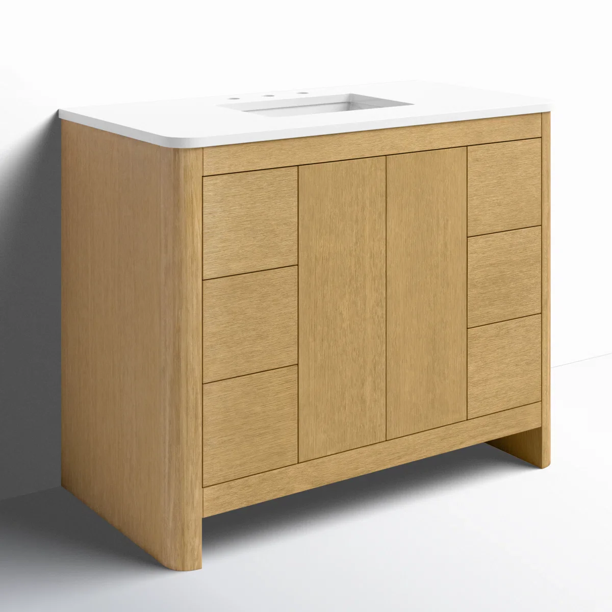 Hounslow 42" Width Single Bathroom Vanity | White Quartz Countertop - Image 3