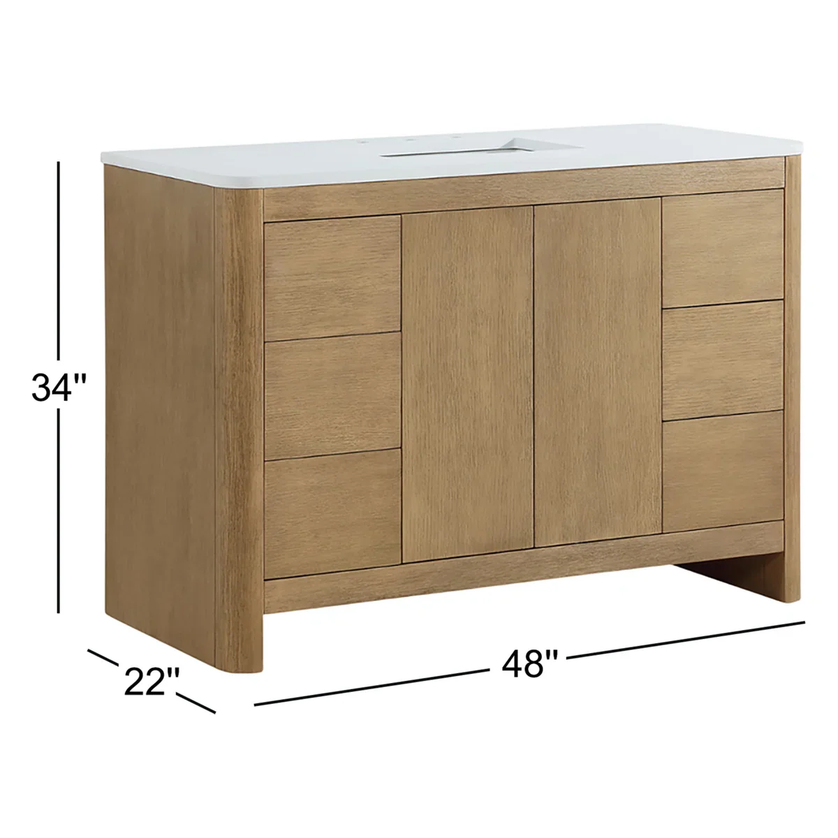 Hounslow 48" Width Single Bathroom Vanity | White Quartz Countertop - Image 8