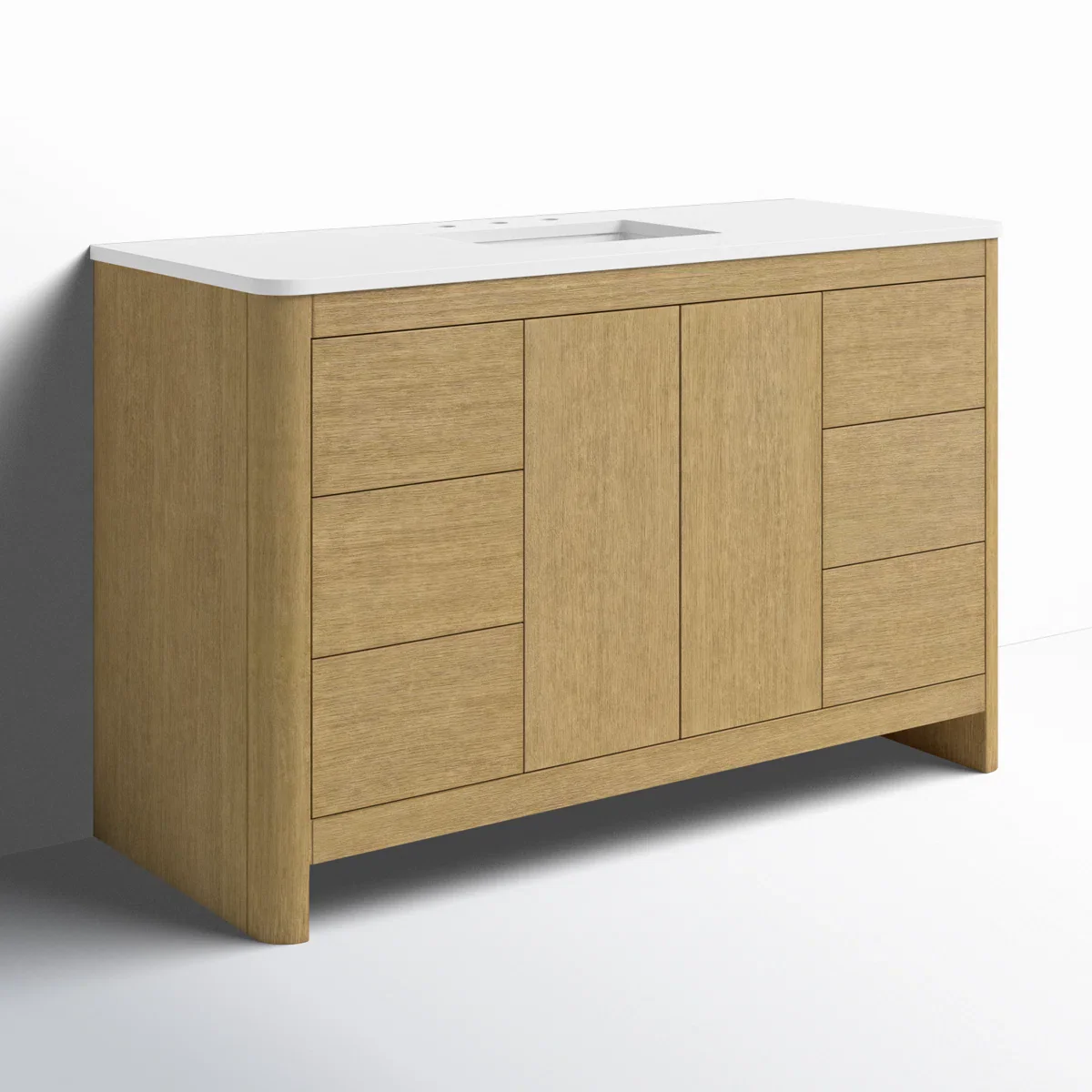 Hounslow 54" Width Single Bathroom Vanity | White Quartz Countertop - Image 3