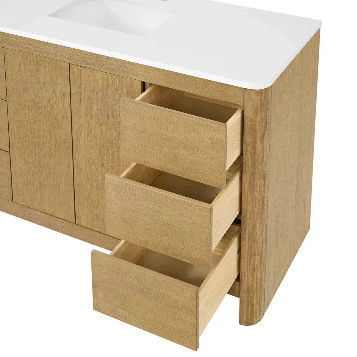 Hounslow 54" Width Single Bathroom Vanity | White Quartz Countertop - Image 4