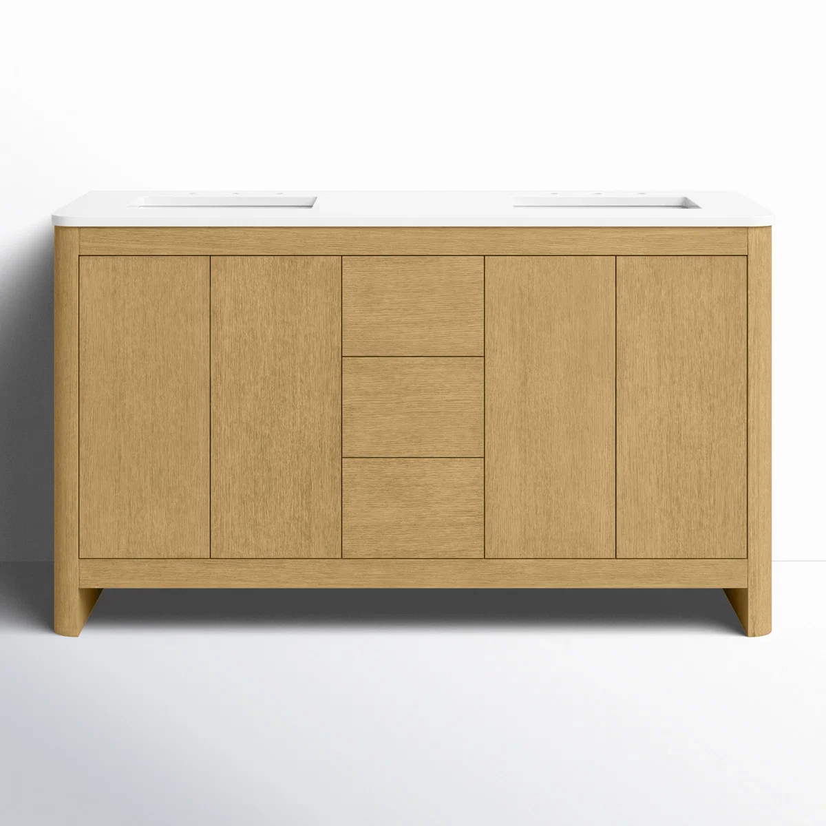 Hounslow 60" Width Double Bathroom Vanity | White Quartz Countertop - Image 3