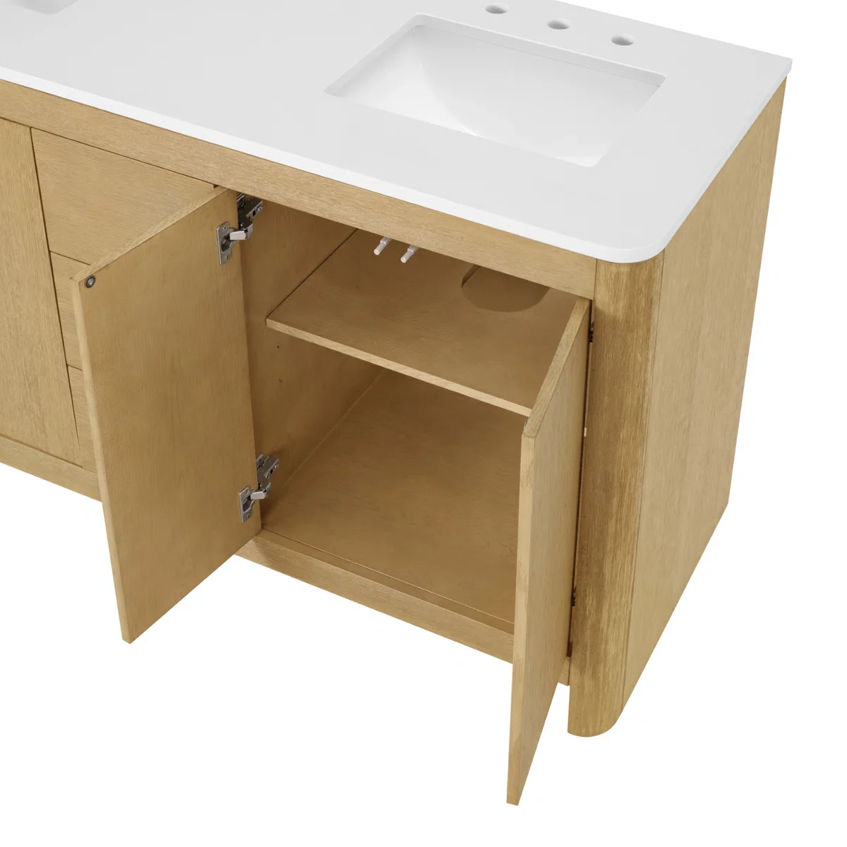 Hounslow 60" Width Double Bathroom Vanity | White Quartz Countertop - Image 4