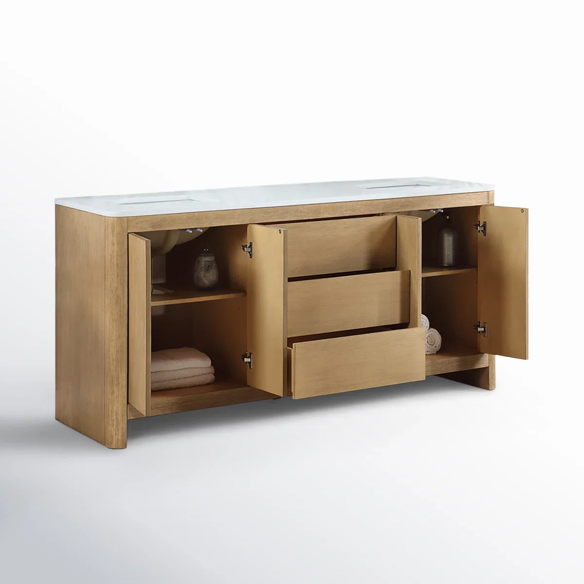 Hounslow 72" Width Double Bathroom Vanity | White Quartz Countertop - Image 8