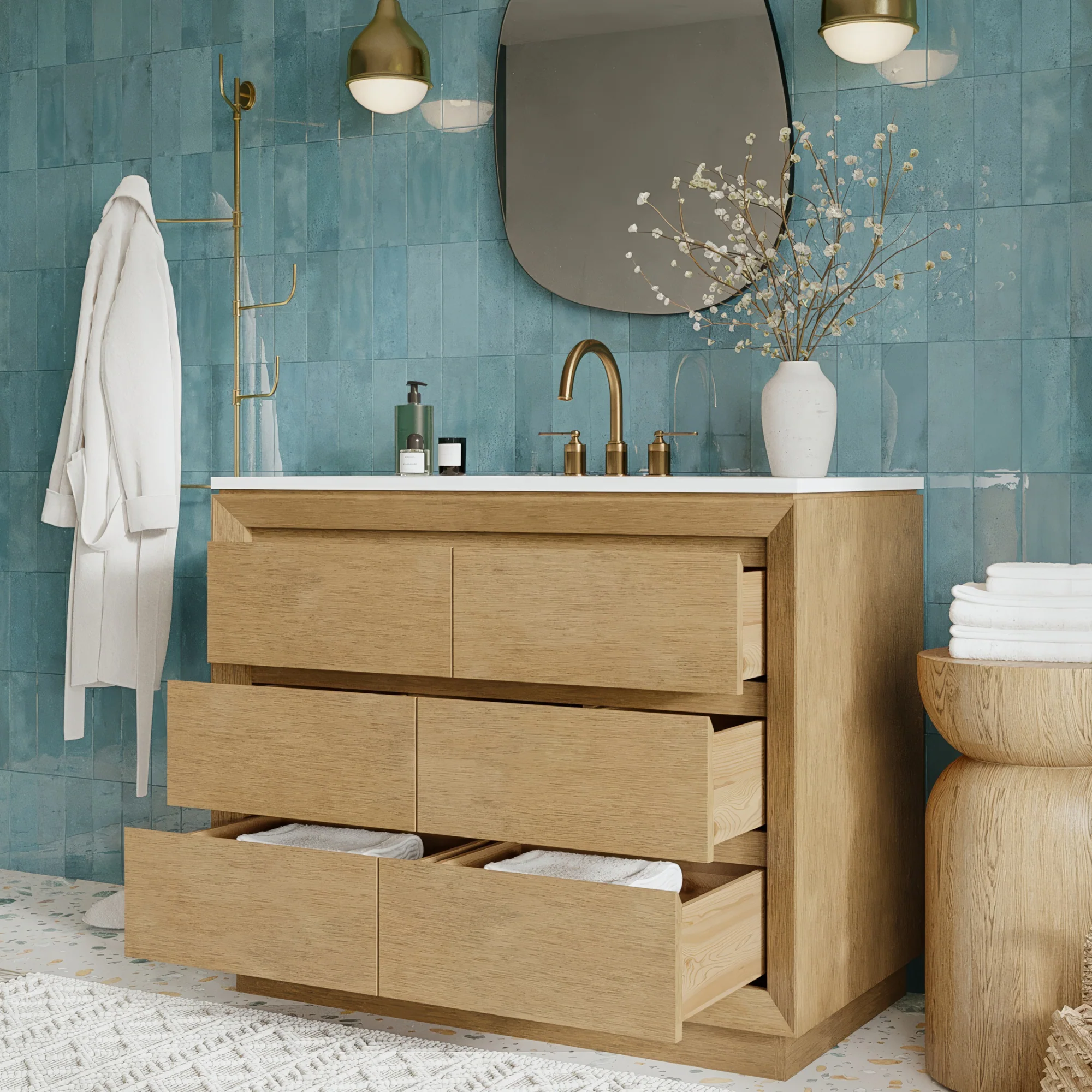 Jasper 42" Single Bathroom Vanity  with Quartz Top - Image 3