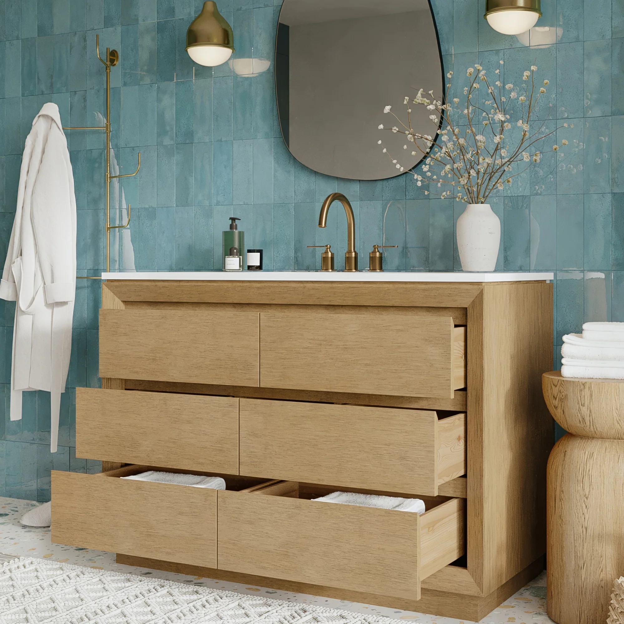 Jasper 48" Single Bathroom Vanity with Vanity Top - Image 3