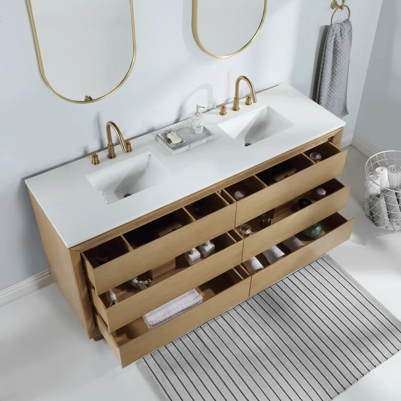 Jasper 72" Double Bathroom Vanity with Vanity Top - Image 4