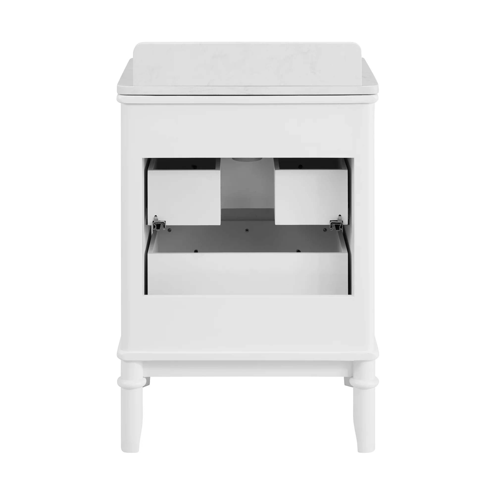 Juliette 24" Scallop Single Bathroom Vanity | Blanc White | Cultured Marble Countertop - Image 13
