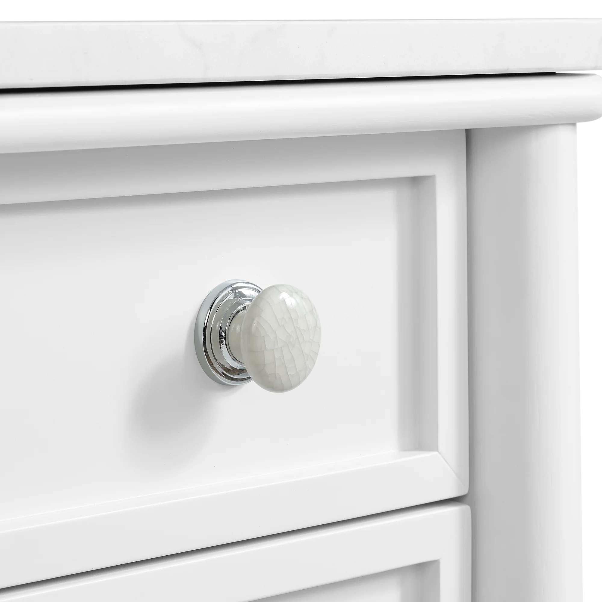Juliette 24" Scallop Single Bathroom Vanity | Blanc White | Cultured Marble Countertop - Image 8