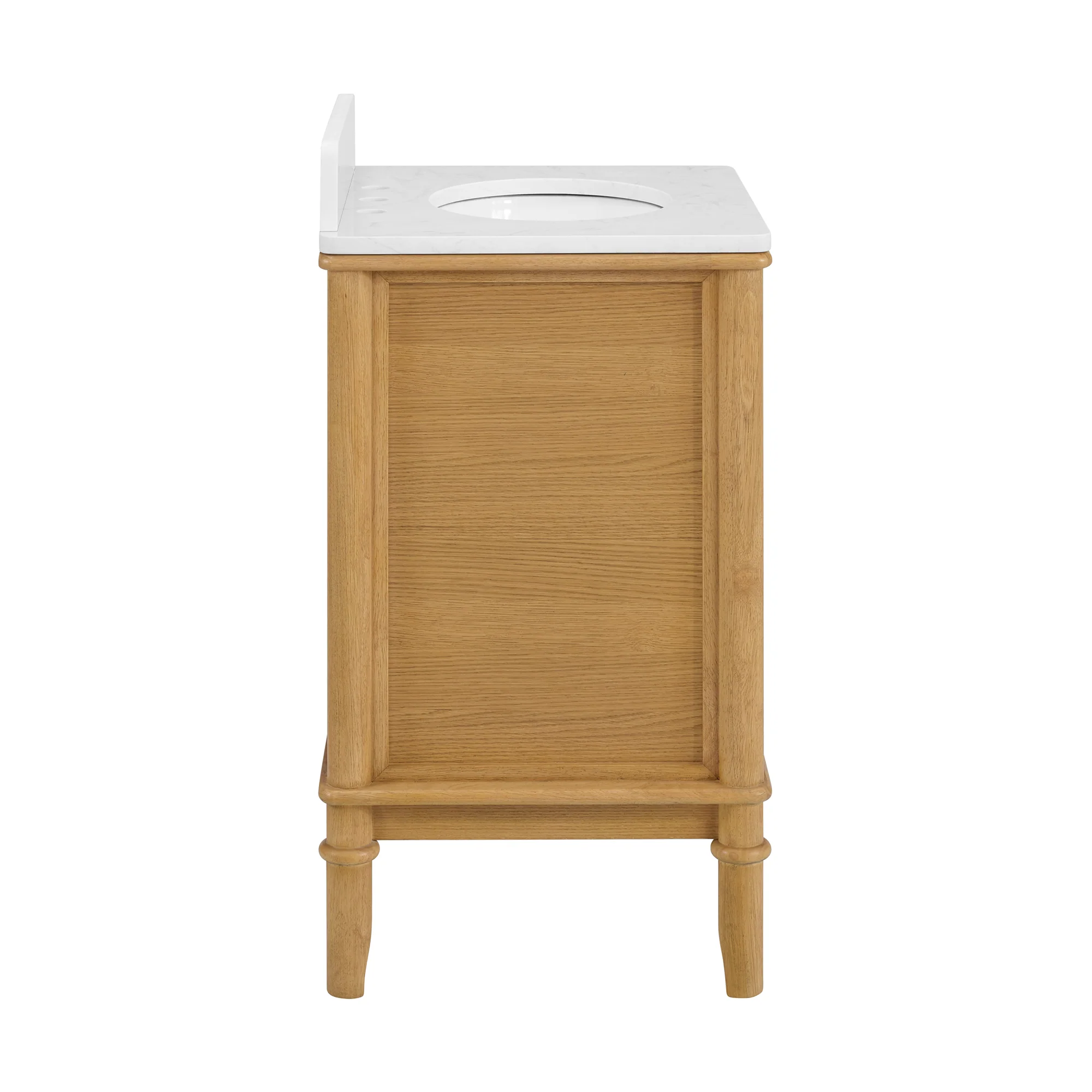 Juliette 24" Scallop Single Bathroom Vanity | Enhanced Natural Oak | Cultured Marble Countertop - Image 8