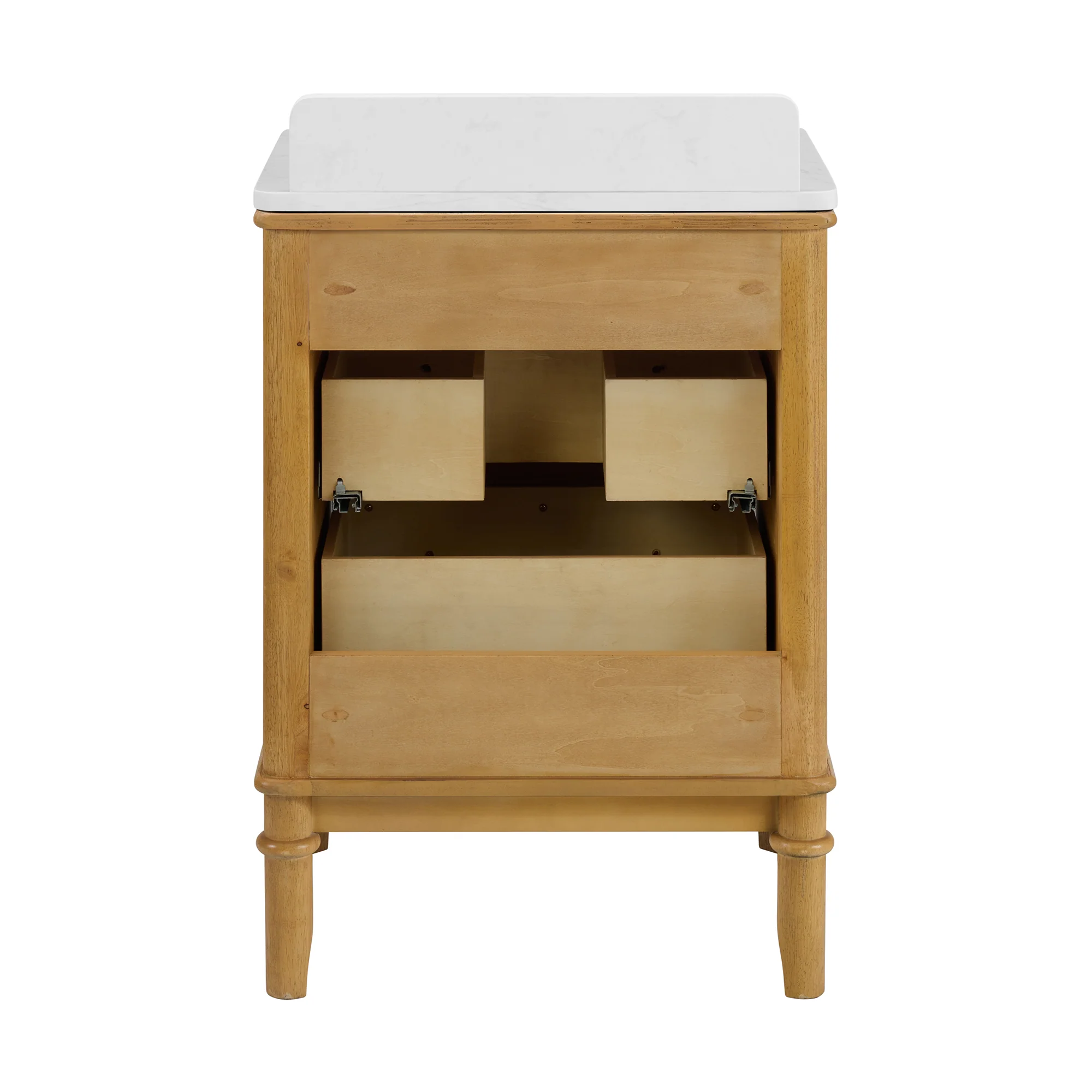 Juliette 24" Scallop Single Bathroom Vanity | Enhanced Natural Oak | Cultured Marble Countertop - Image 9