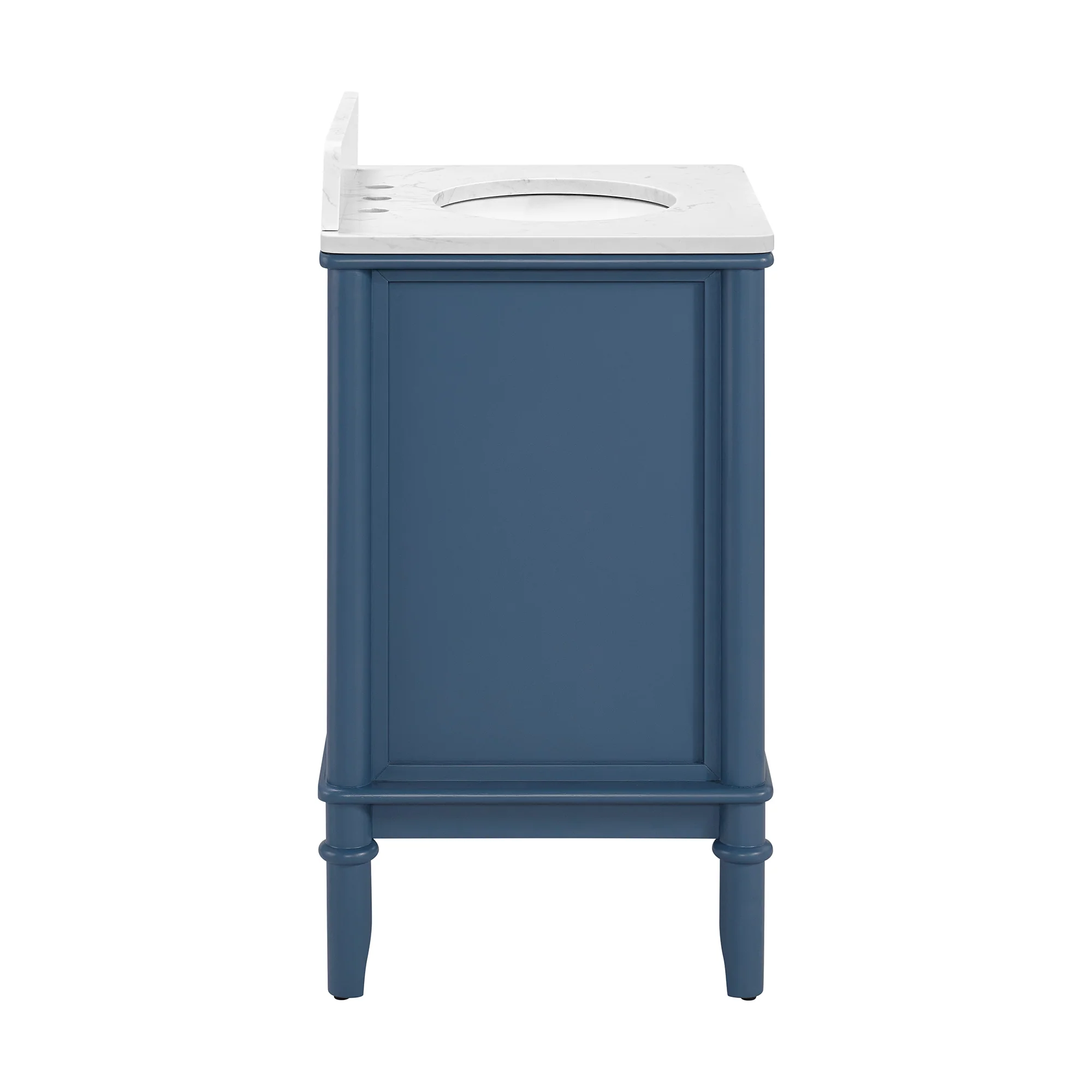 Juliette 24" Scallop Single Bathroom Vanity | Denim Blue | Cultured Marble Countertop - Image 4