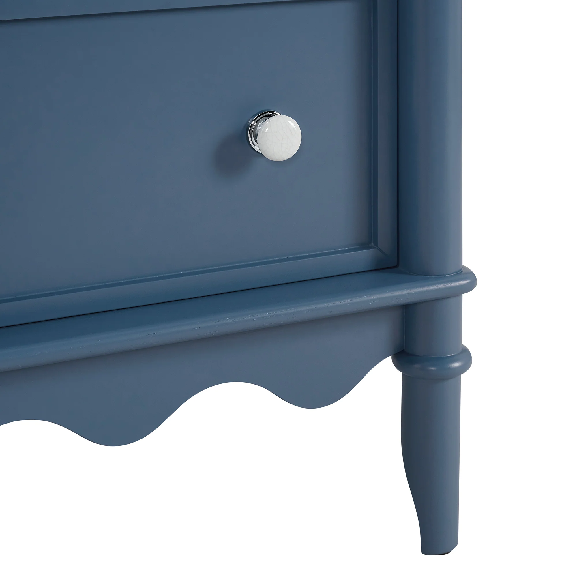 Juliette 24" Scallop Single Bathroom Vanity | Denim Blue | Cultured Marble Countertop - Image 8