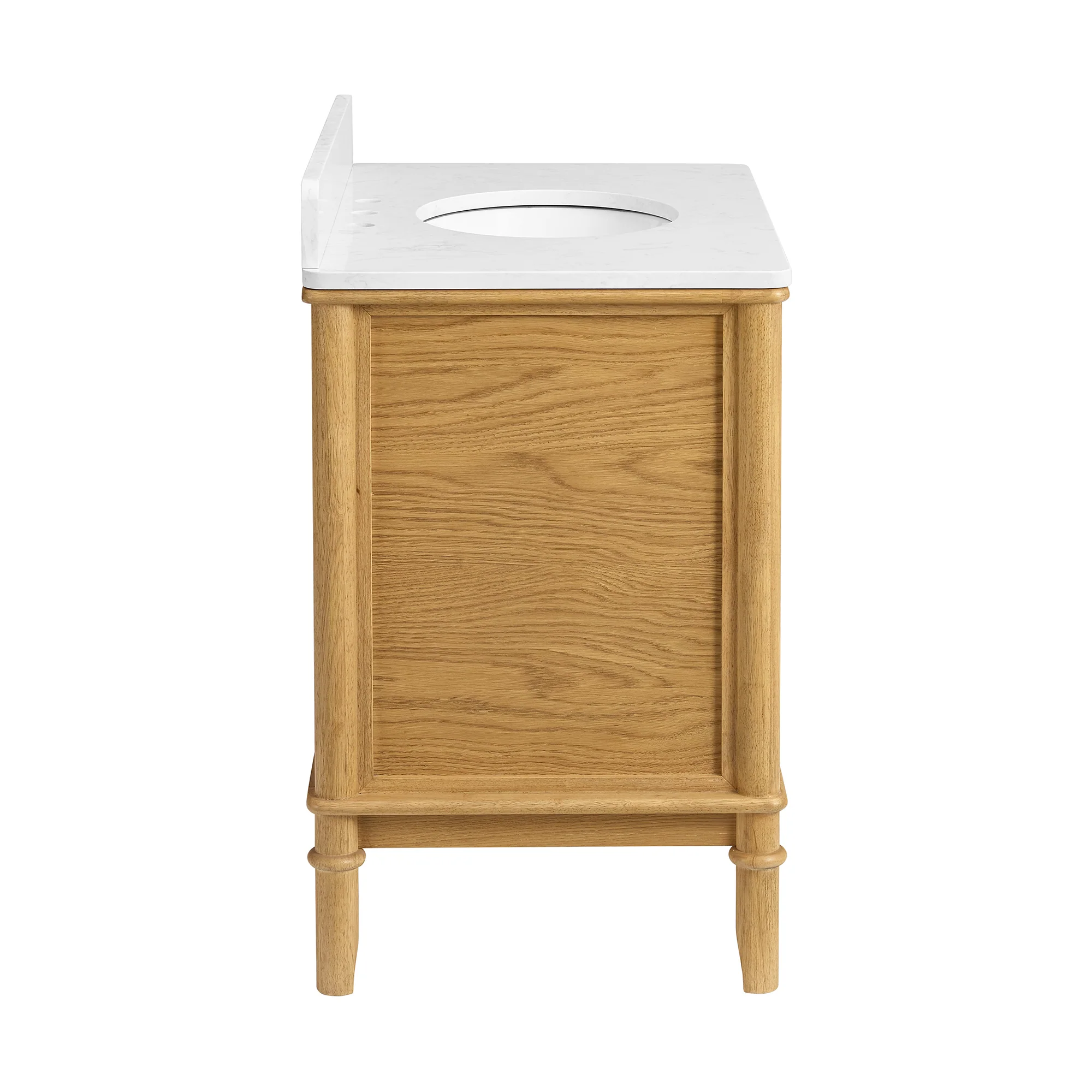 Juliette 36"W Scallop Single Bathroom Vanity | Natural Enhanced Oak | Cultured Marble Countertop - Image 12