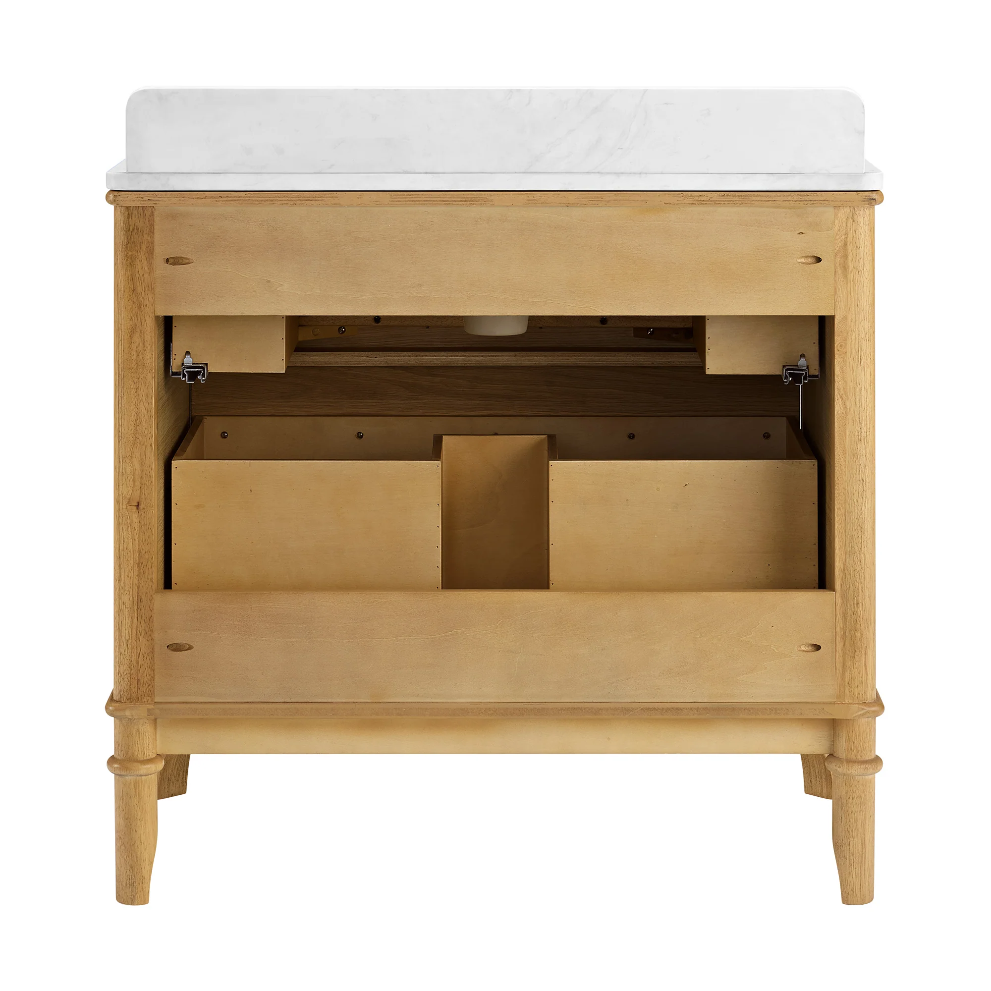 Juliette 36"W Scallop Single Bathroom Vanity | Natural Enhanced Oak | Cultured Marble Countertop - Image 13